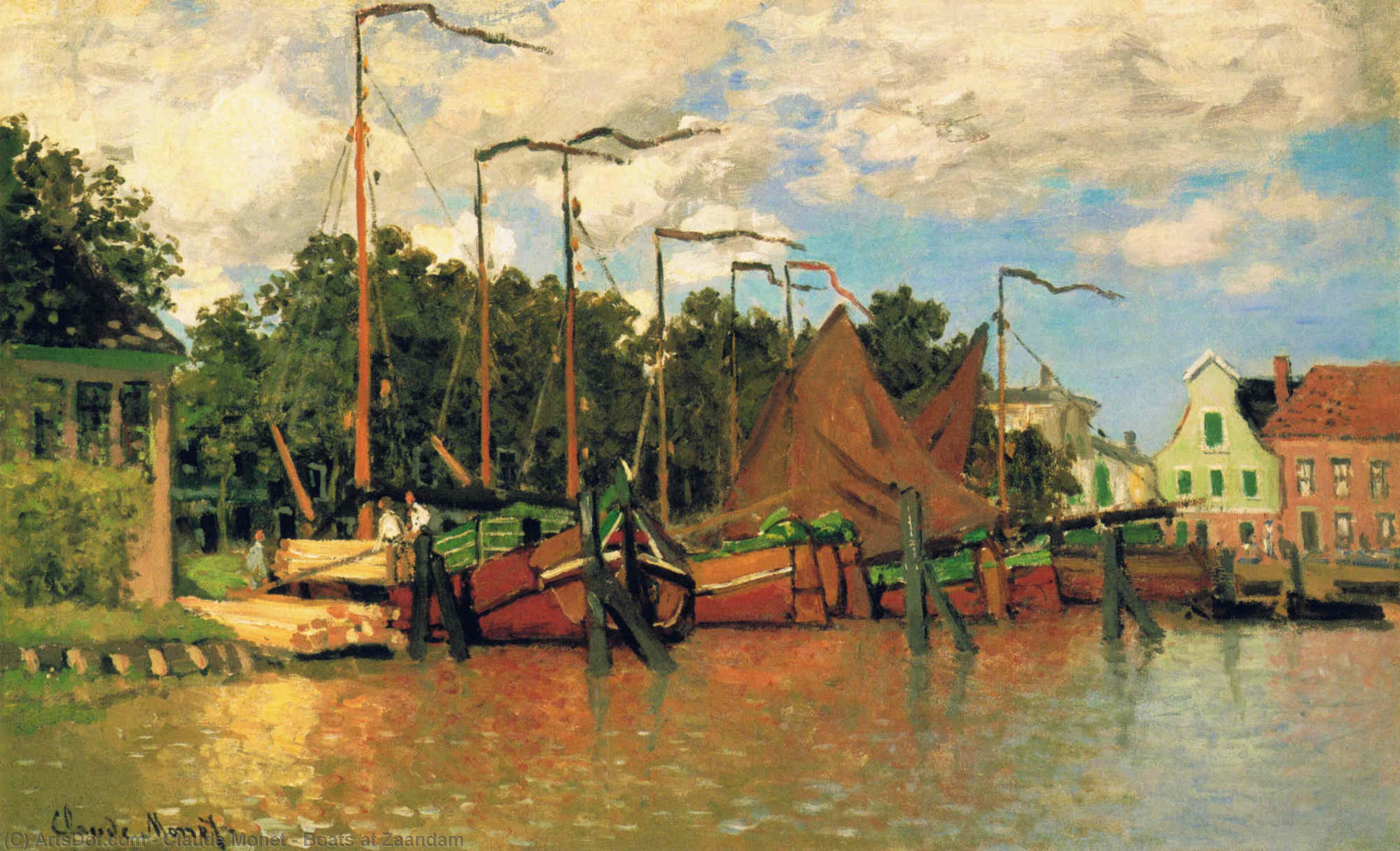 Wikioo.org - สารานุกรมวิจิตรศิลป์ - จิตรกรรม Claude Monet - Boats at Zaandam