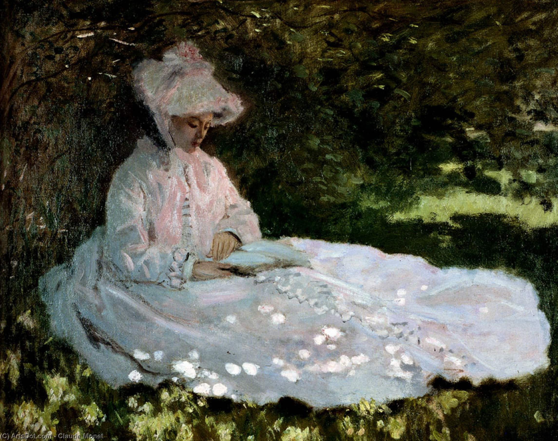 Wikioo.org – L'Enciclopedia delle Belle Arti - Pittura, Opere di Claude Monet - una donna leggere
