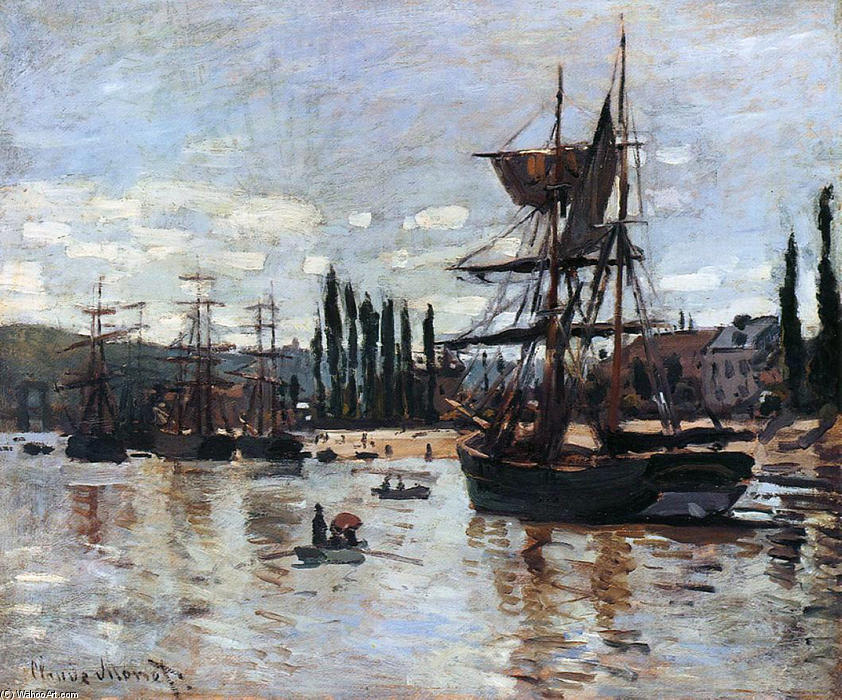Wikioo.org - The Encyclopedia of Fine Arts - Painting, Artwork by Claude Monet - Boats at Rouen