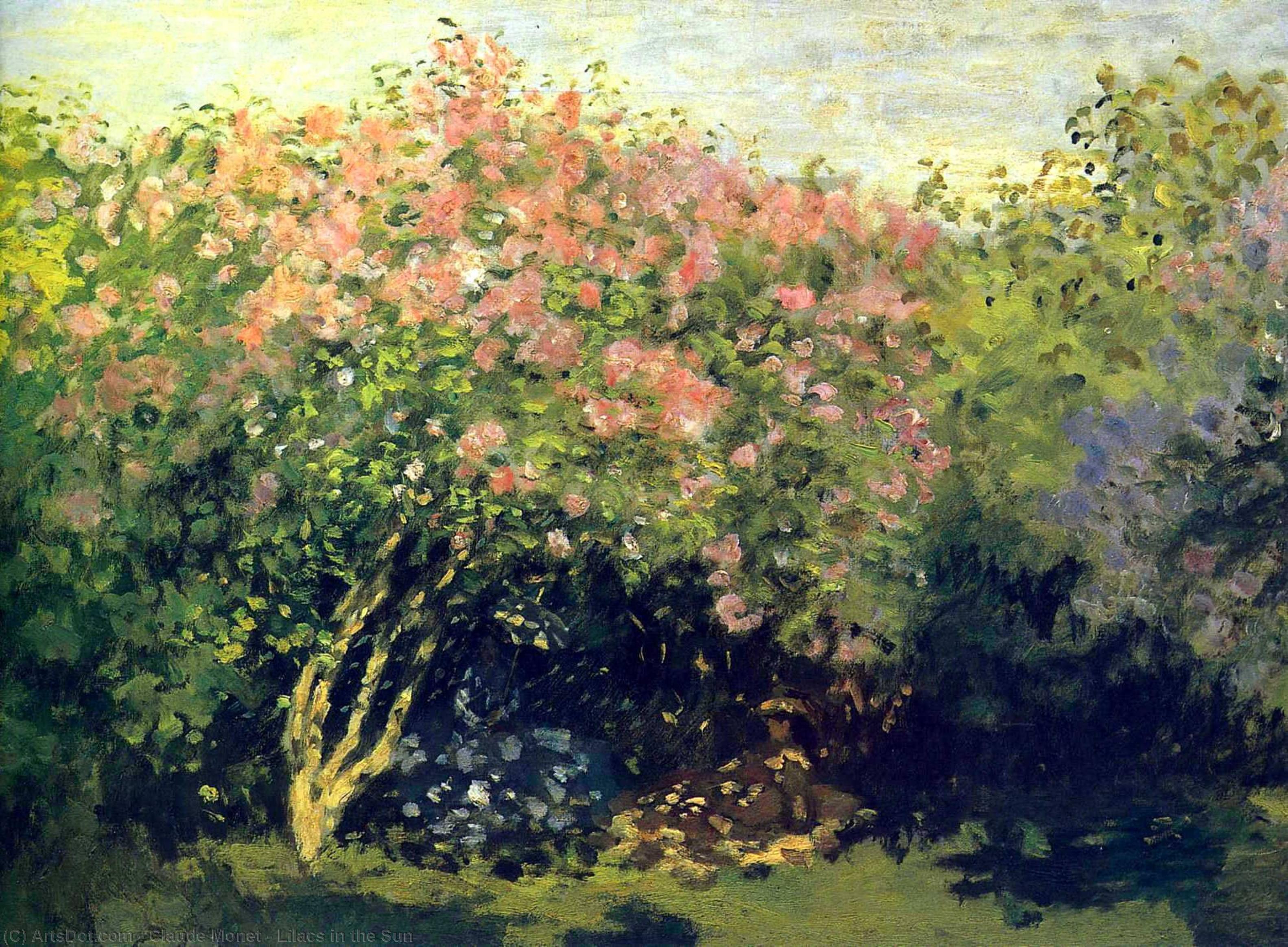 Wikoo.org - موسوعة الفنون الجميلة - اللوحة، العمل الفني Claude Monet - Lilacs in the Sun