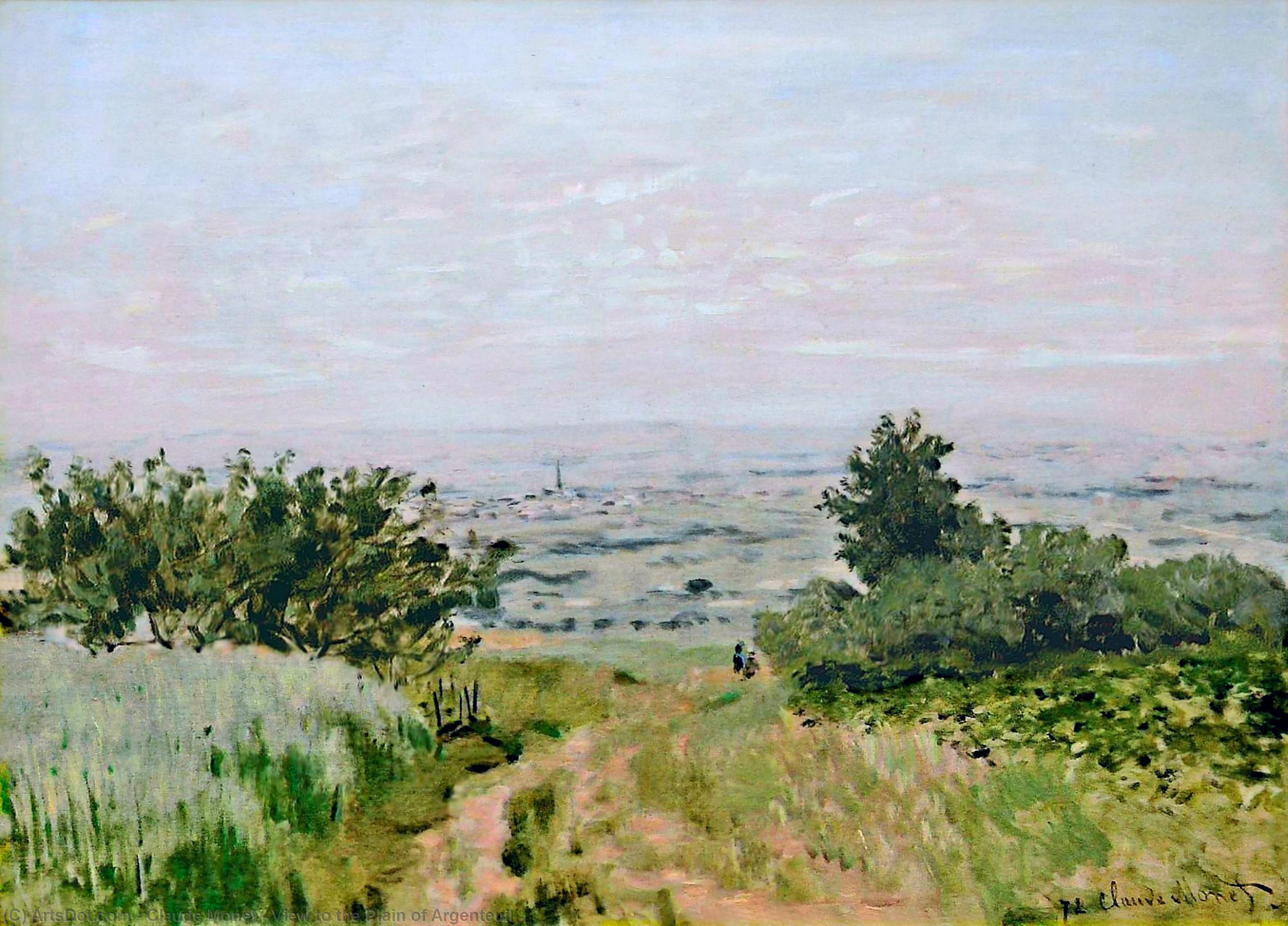 WikiOO.org - Enciclopédia das Belas Artes - Pintura, Arte por Claude Monet - View to the Plain of Argenteuil
