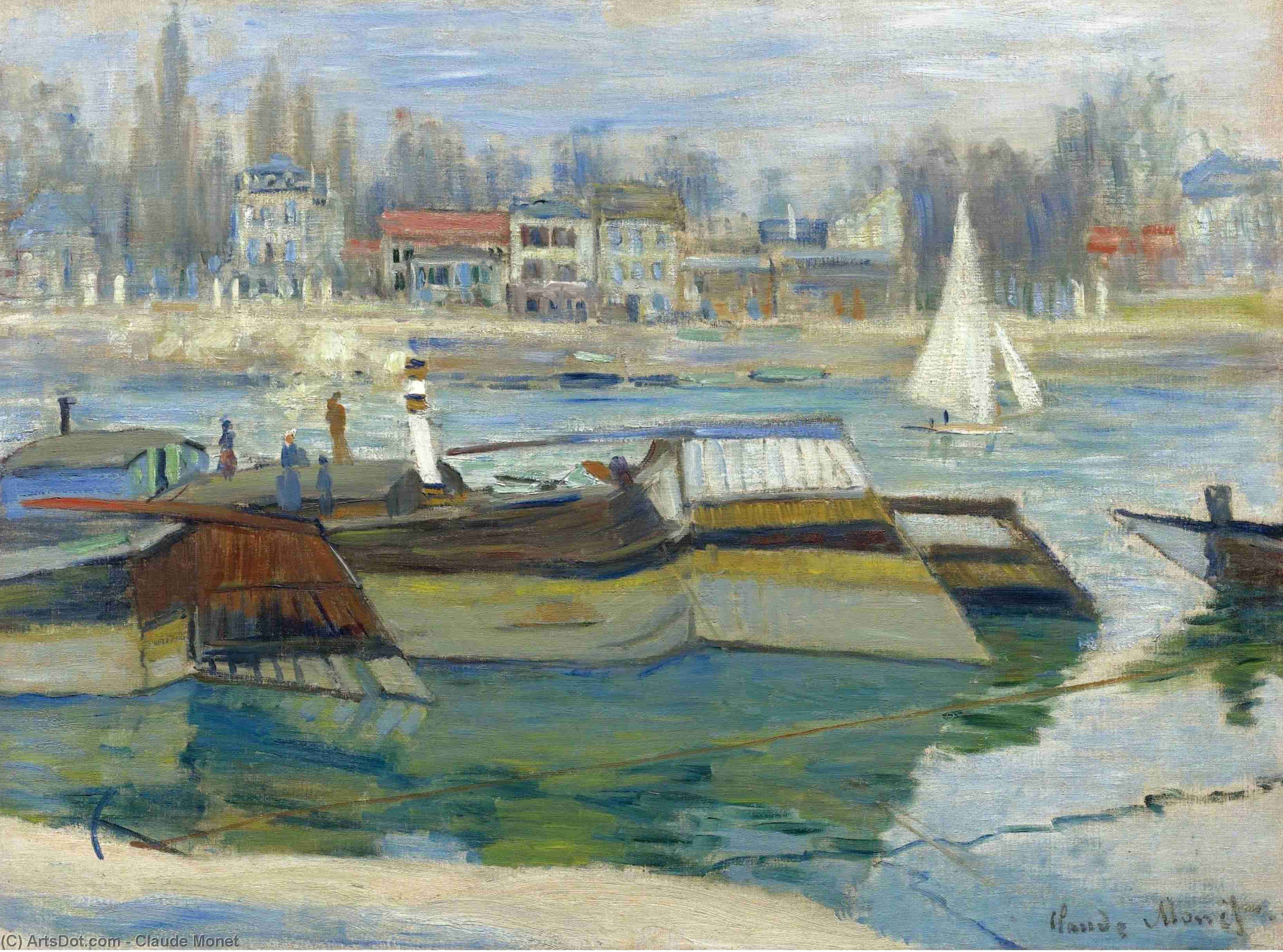 WikiOO.org - Encyclopedia of Fine Arts - Maleri, Artwork Claude Monet - The Seine at Asnieres