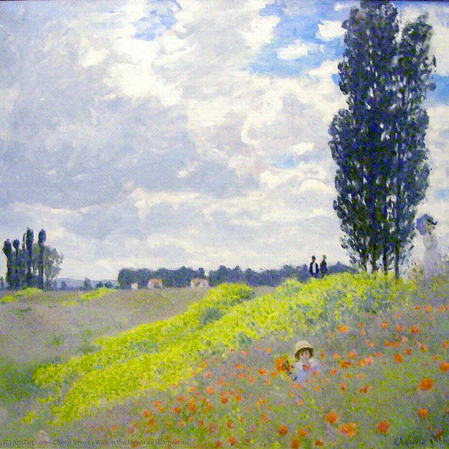 Wikioo.org - The Encyclopedia of Fine Arts - Painting, Artwork by Claude Monet - Walk in the Meadows at Argenteuil