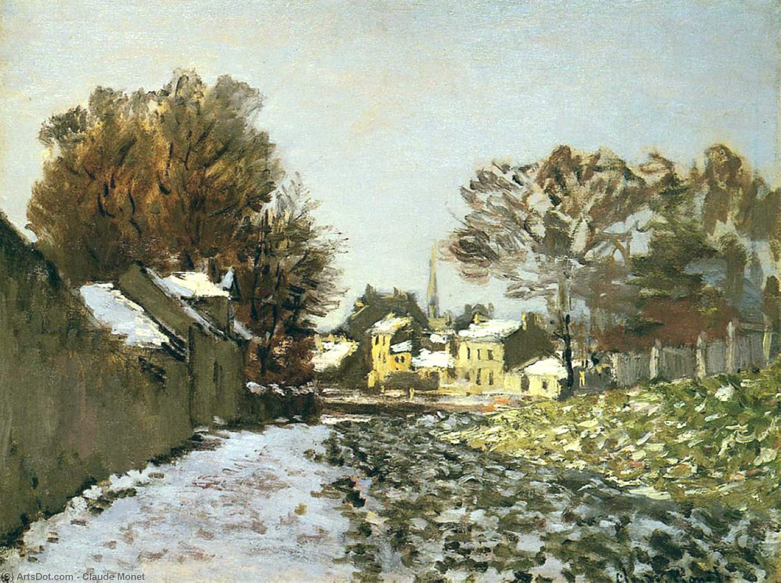 WikiOO.org - Enciclopédia das Belas Artes - Pintura, Arte por Claude Monet - Snow at Argenteuil