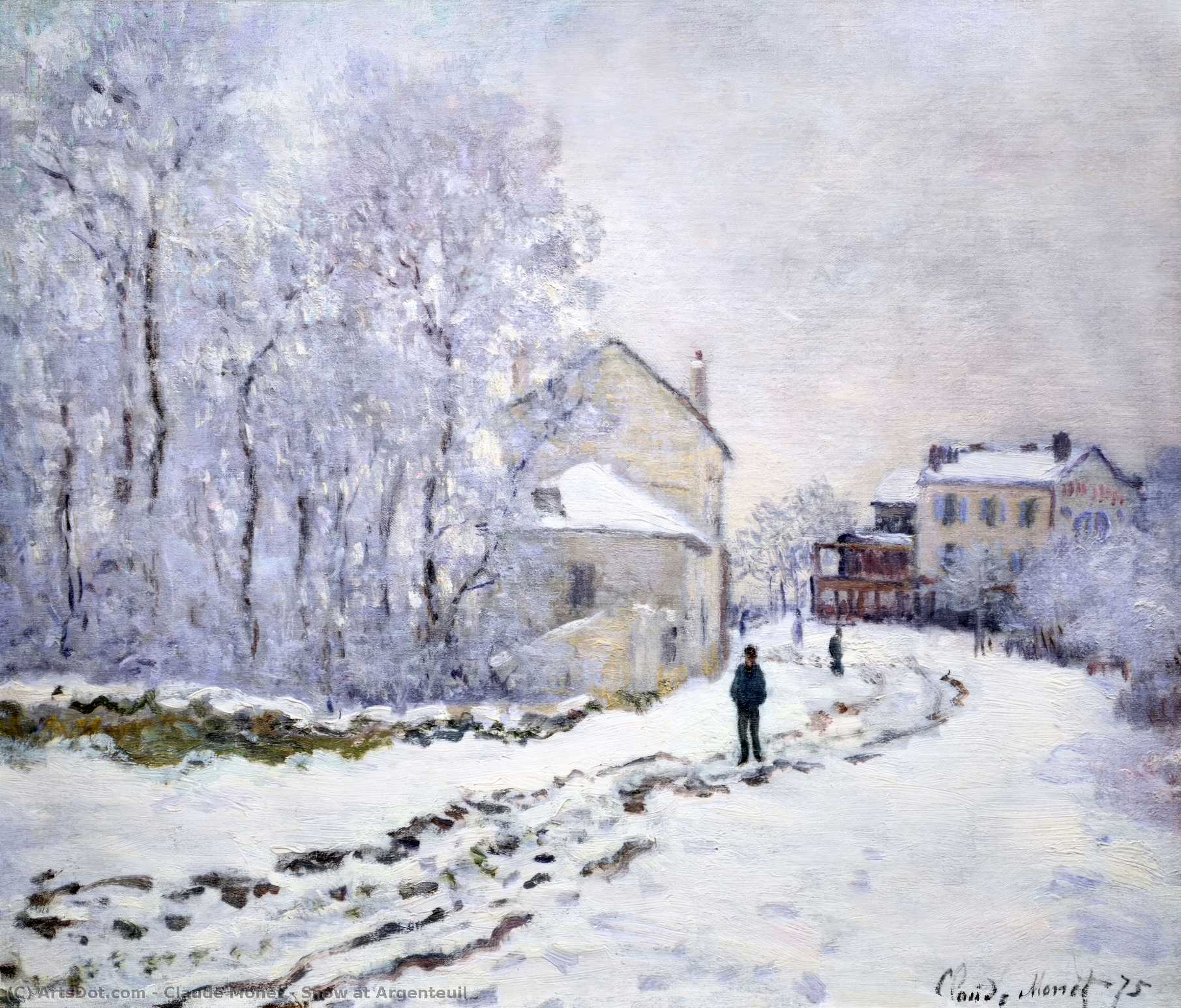 Wikioo.org - สารานุกรมวิจิตรศิลป์ - จิตรกรรม Claude Monet - Snow at Argenteuil