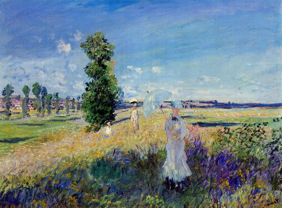 Wikioo.org - The Encyclopedia of Fine Arts - Painting, Artwork by Claude Monet - The Promenade, Argenteuil