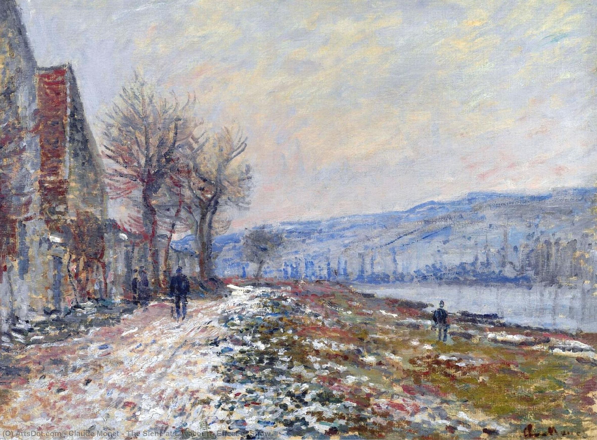 Wikioo.org - The Encyclopedia of Fine Arts - Painting, Artwork by Claude Monet - The Siene at Lavacourt, Effect of Snow
