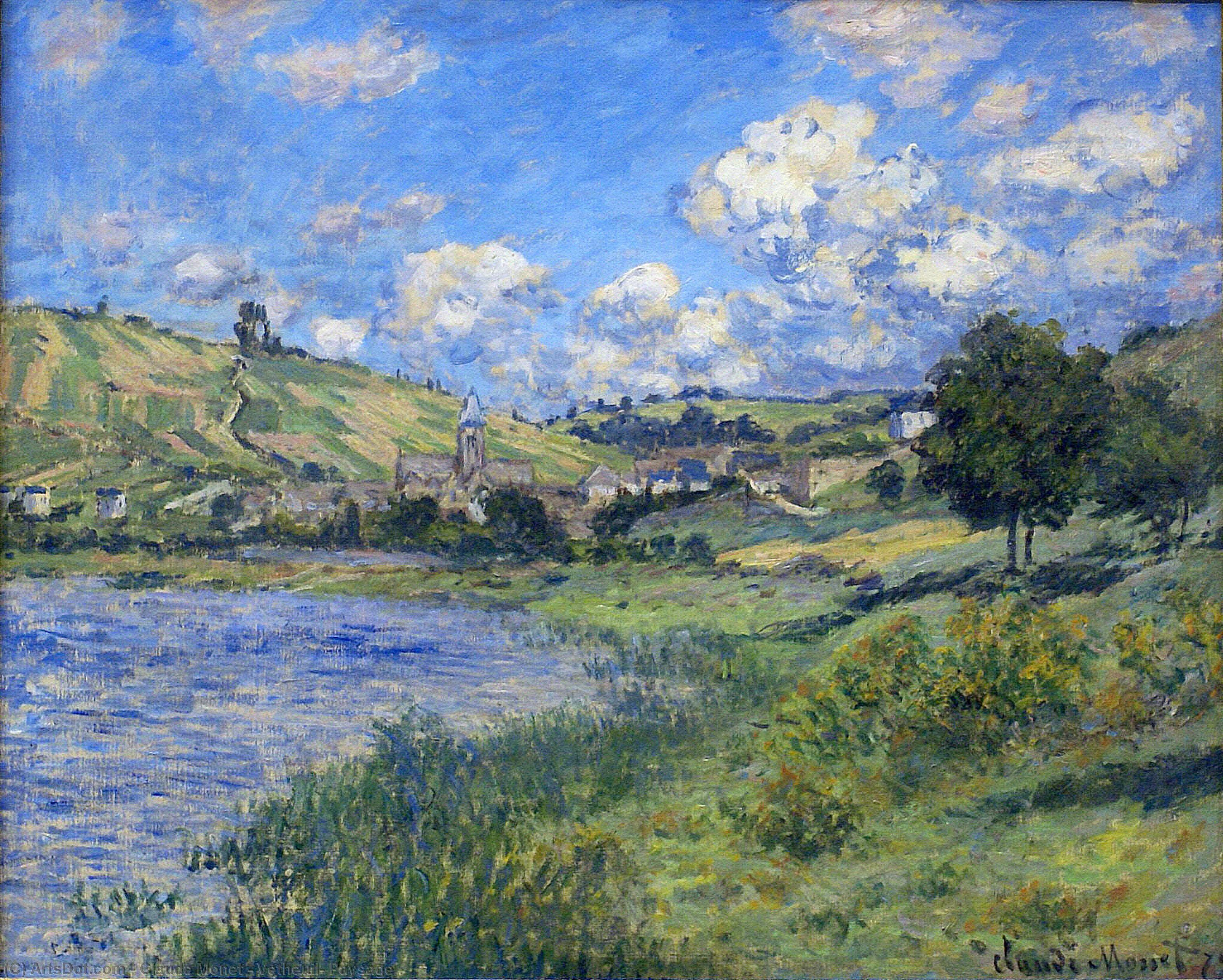 Wikioo.org - The Encyclopedia of Fine Arts - Painting, Artwork by Claude Monet - Vetheuil, Paysage