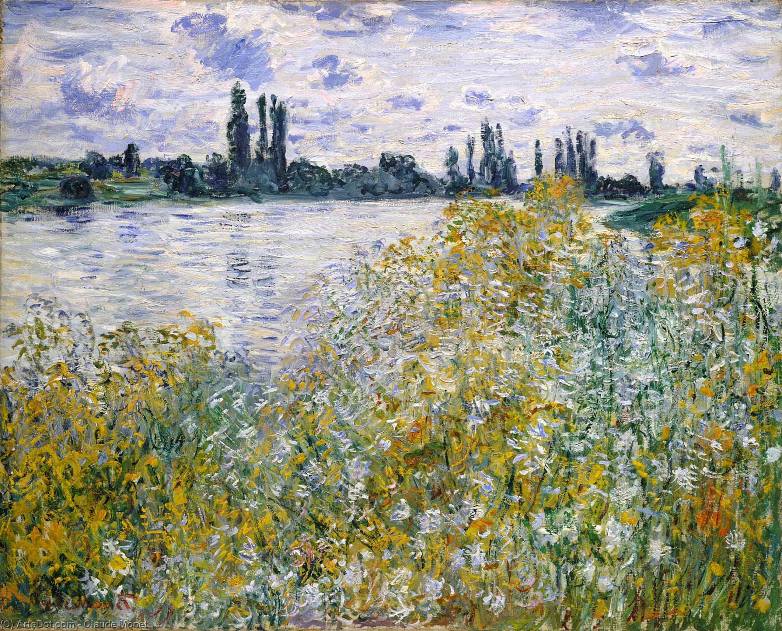 WikiOO.org - 백과 사전 - 회화, 삽화 Claude Monet - Isle of Flowers on Siene near Vetheuil