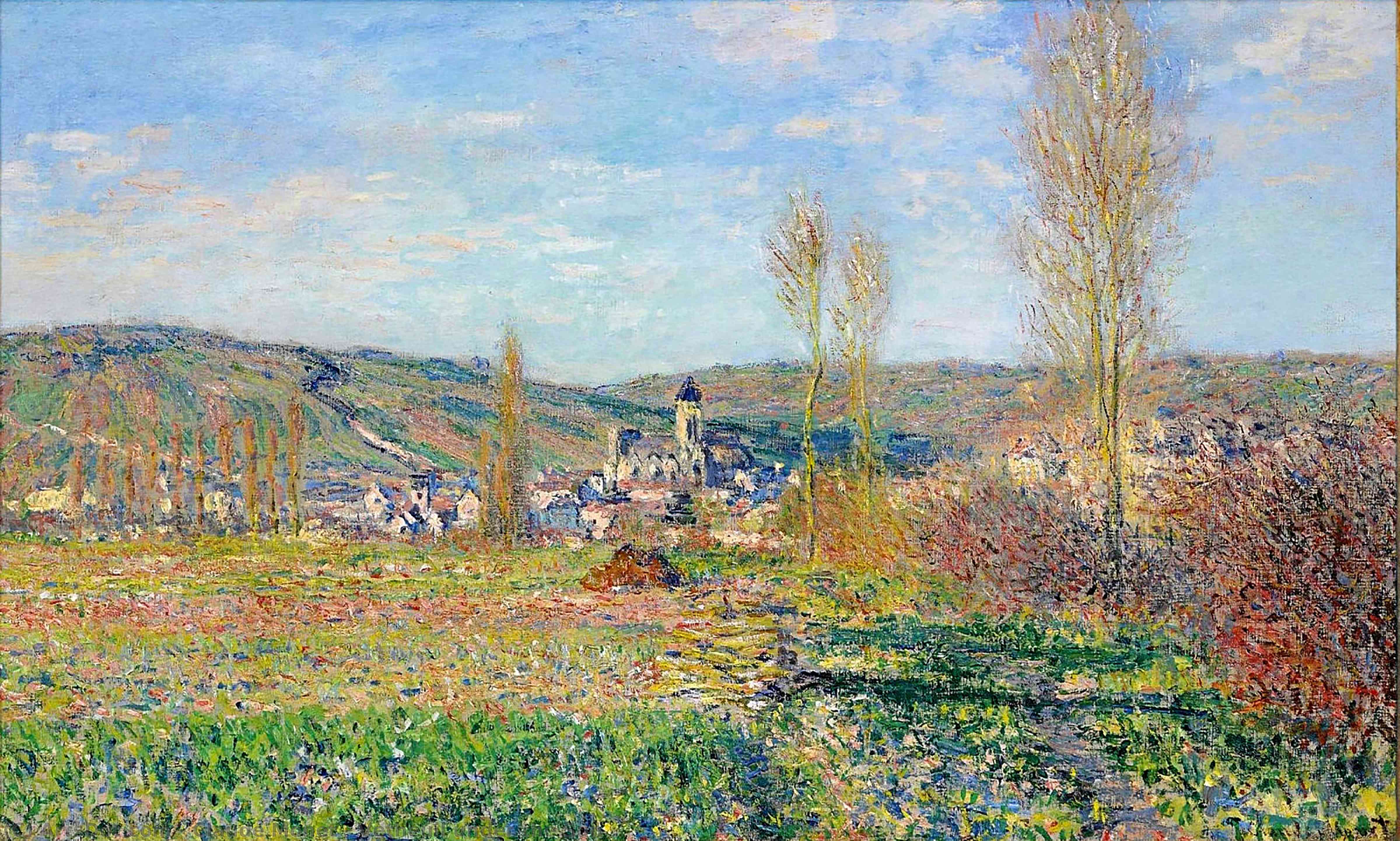 Wikoo.org - موسوعة الفنون الجميلة - اللوحة، العمل الفني Claude Monet - Vetheuil under the Sun