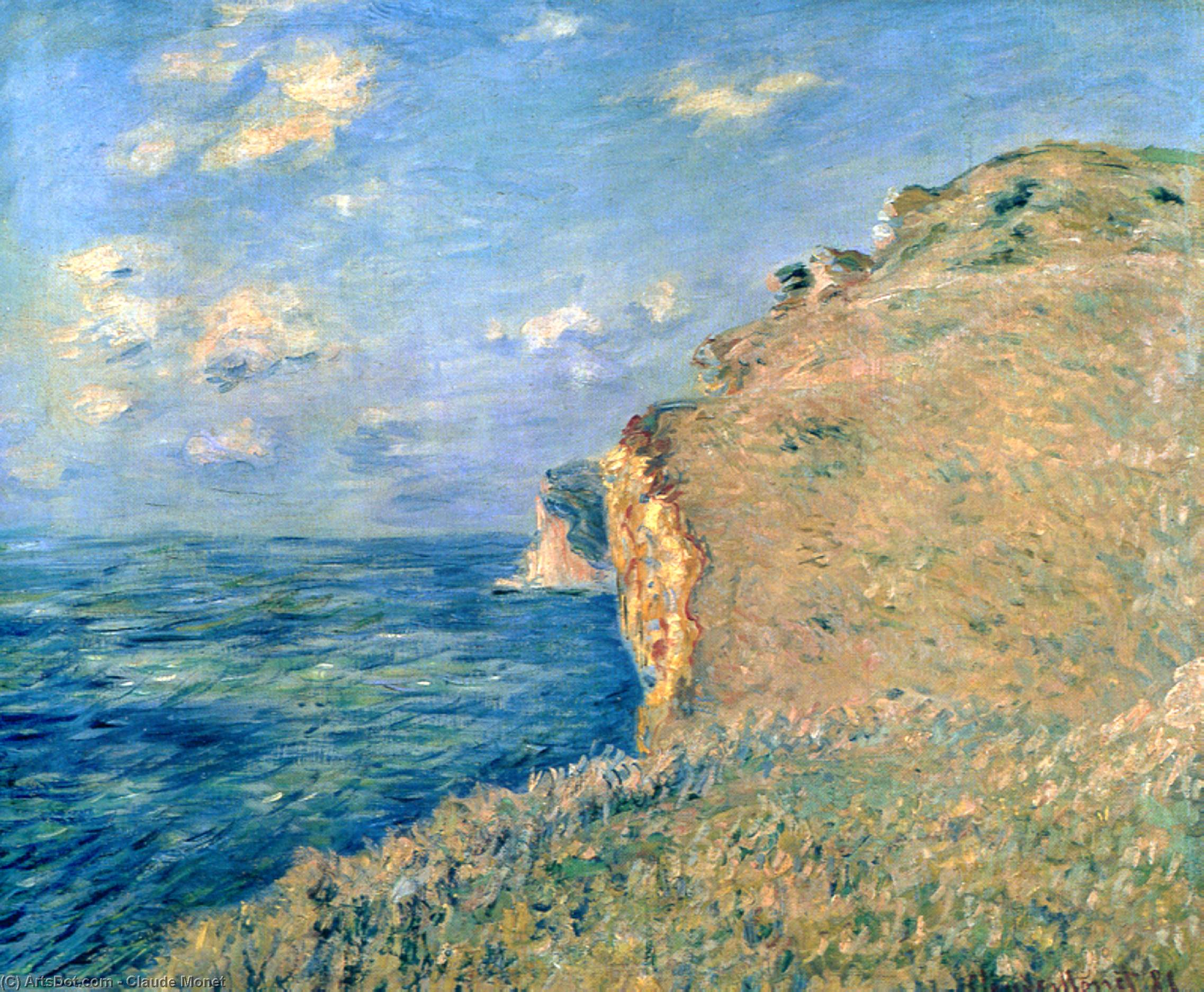 Wikioo.org - The Encyclopedia of Fine Arts - Painting, Artwork by Claude Monet - Cliff at Fecamp