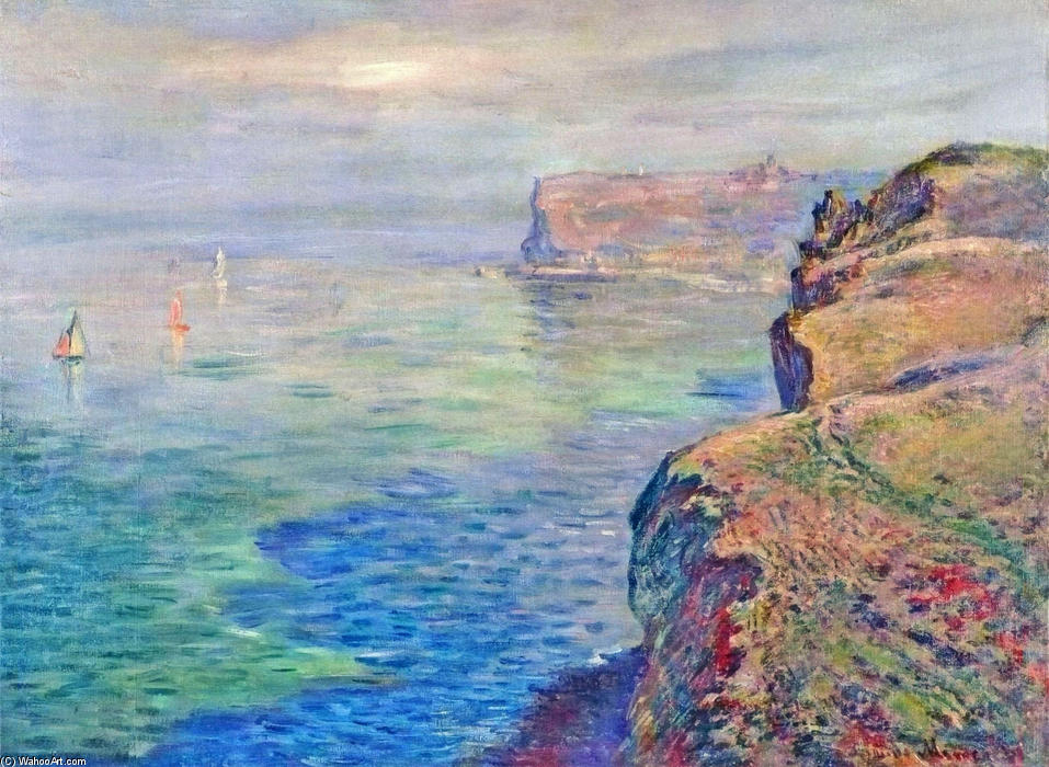 Wikioo.org - สารานุกรมวิจิตรศิลป์ - จิตรกรรม Claude Monet - Cliff at Grainval near Fecamp
