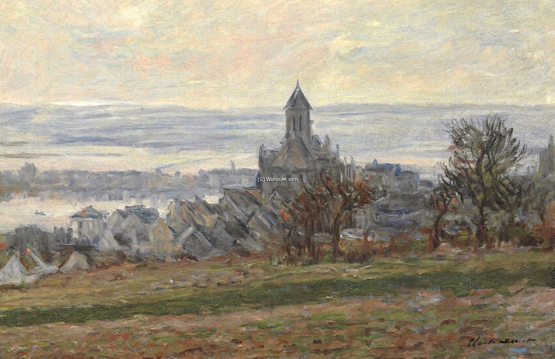 WikiOO.org - Enciclopédia das Belas Artes - Pintura, Arte por Claude Monet - The Church of Vetheuil
