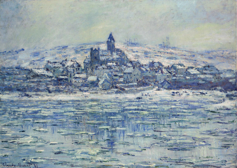 WikiOO.org - Encyclopedia of Fine Arts - Målning, konstverk Claude Monet - Vetheuil, Ice Floes
