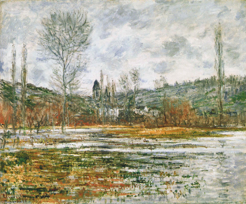 WikiOO.org - Enciklopedija dailės - Tapyba, meno kuriniai Claude Monet - Vetheuil, Prairie Inondee