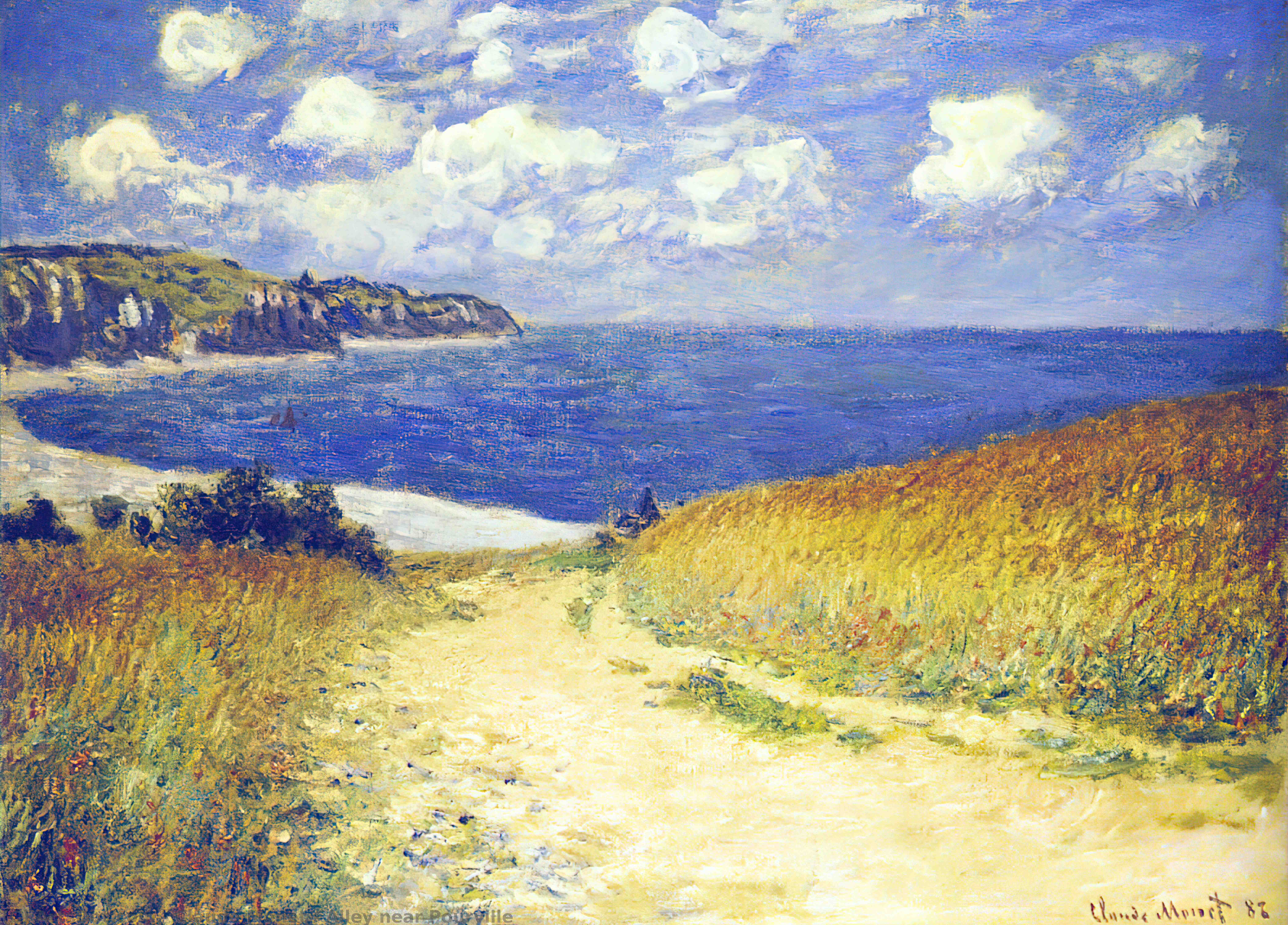 Wikioo.org - The Encyclopedia of Fine Arts - Painting, Artwork by Claude Monet - Alley near Pourville