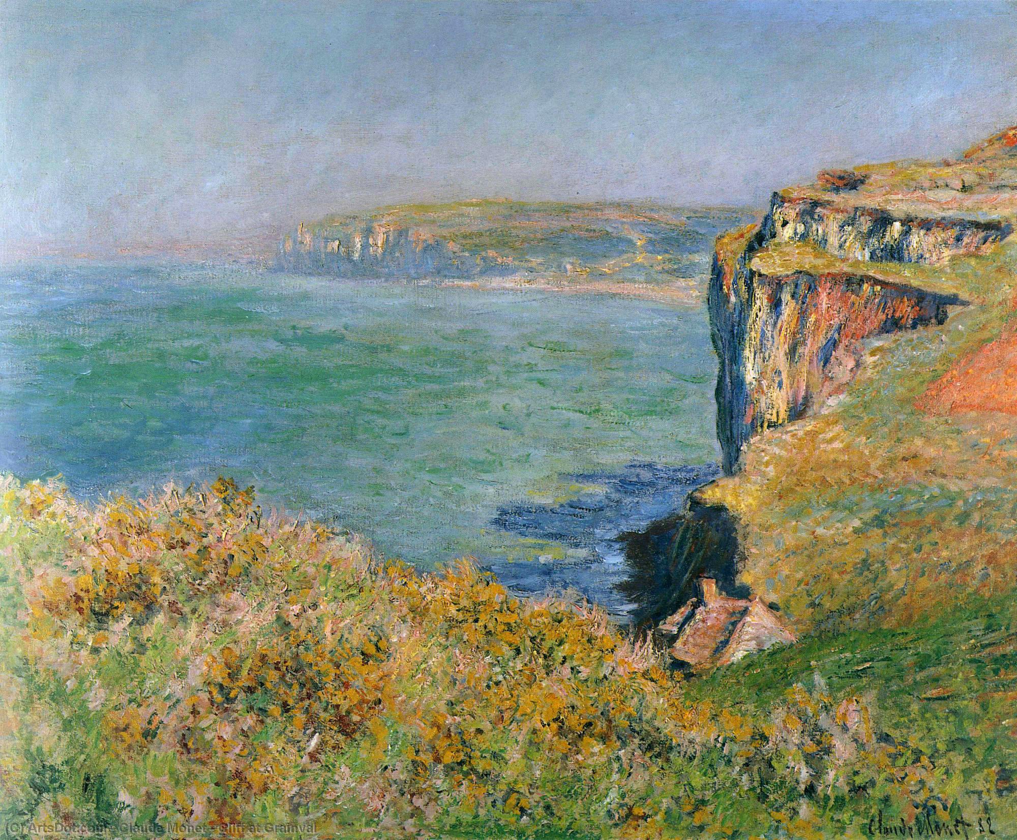 Wikioo.org - สารานุกรมวิจิตรศิลป์ - จิตรกรรม Claude Monet - Cliff at Grainval