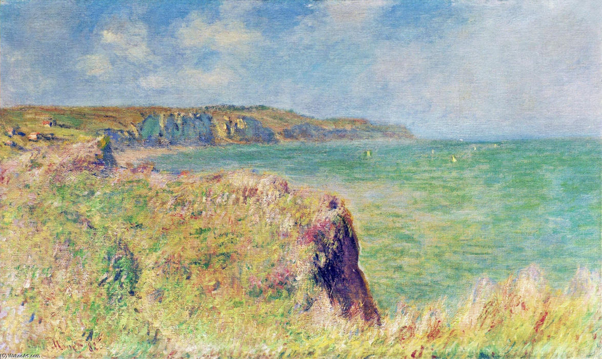 Wikioo.org - The Encyclopedia of Fine Arts - Painting, Artwork by Claude Monet - Edge of the Cliff at Pourville