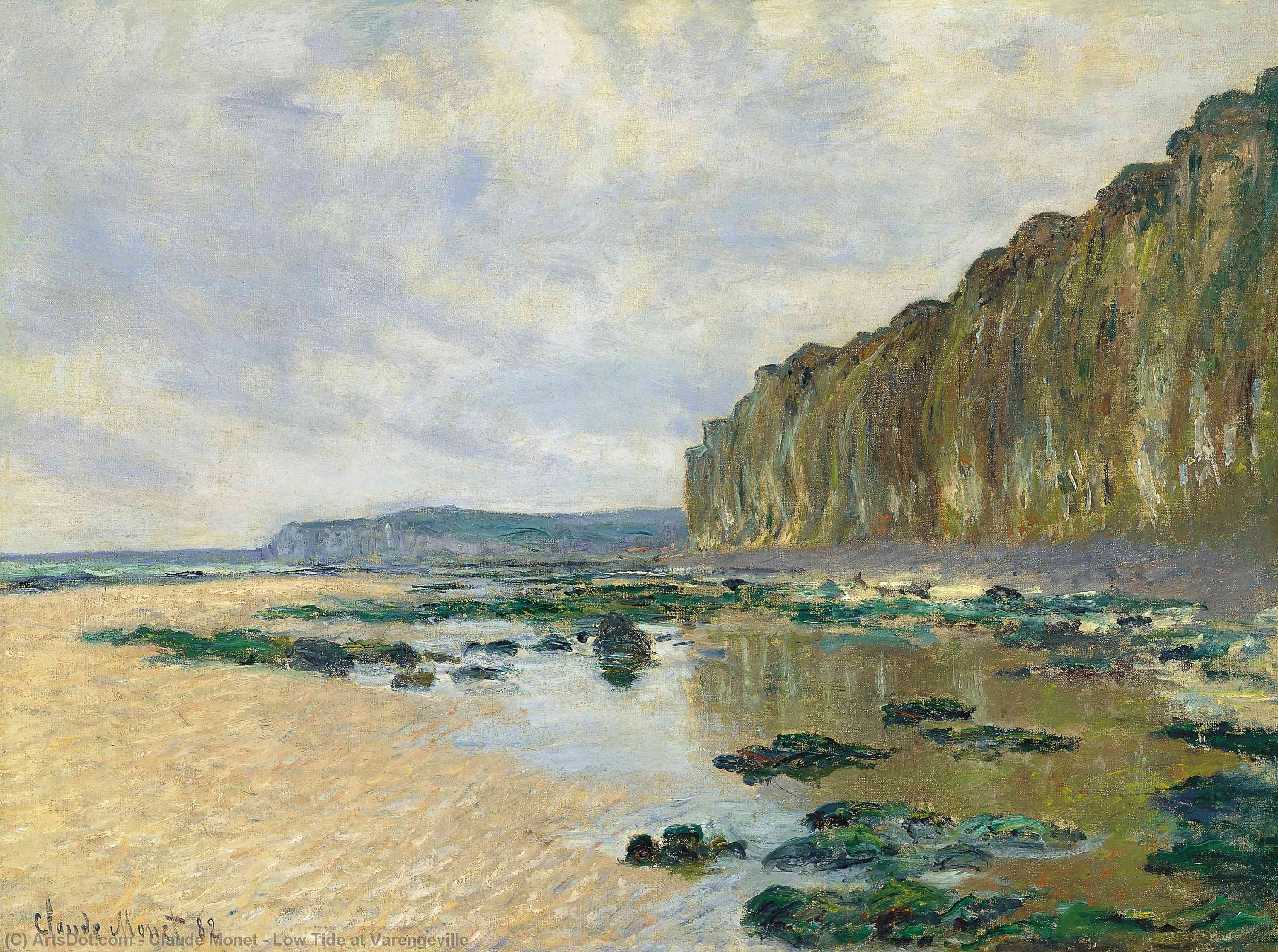 Wikioo.org – La Enciclopedia de las Bellas Artes - Pintura, Obras de arte de Claude Monet - Marea baja en Varengeville