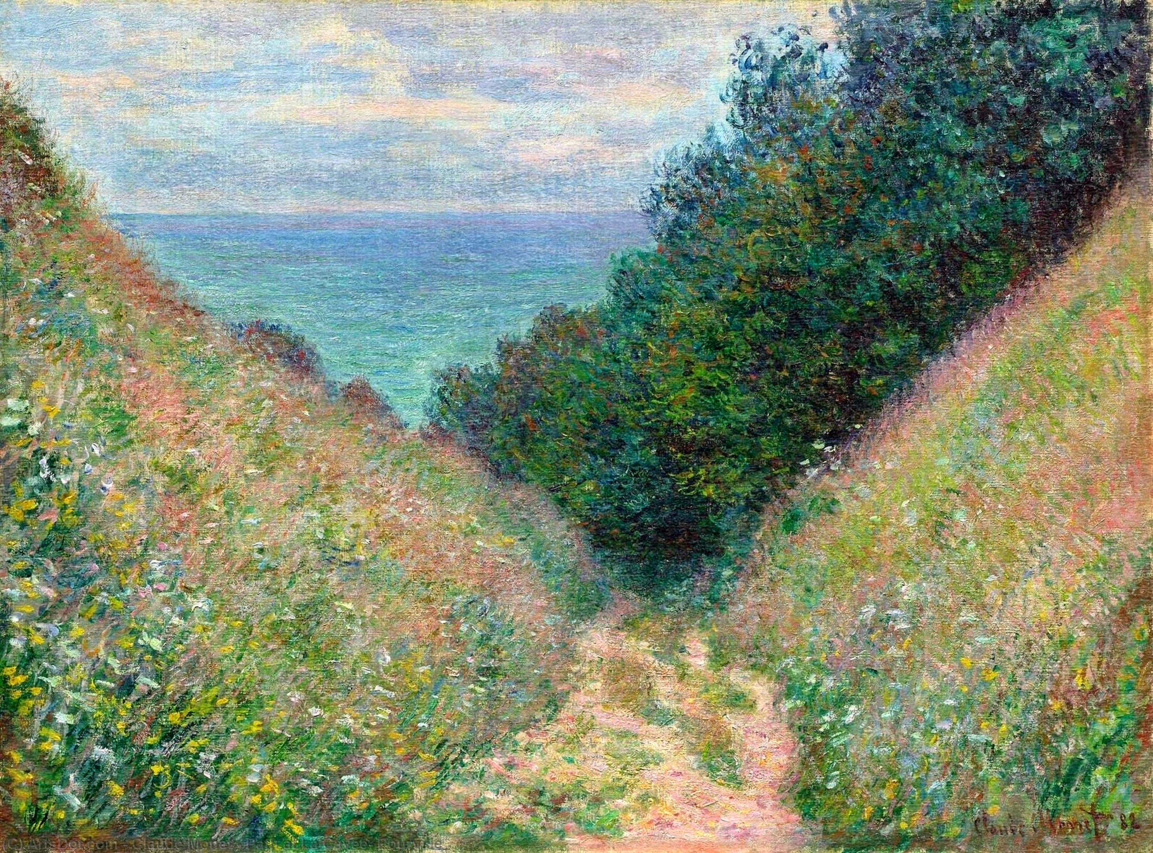 Wikioo.org – La Enciclopedia de las Bellas Artes - Pintura, Obras de arte de Claude Monet - camino en la cavee , Pourville