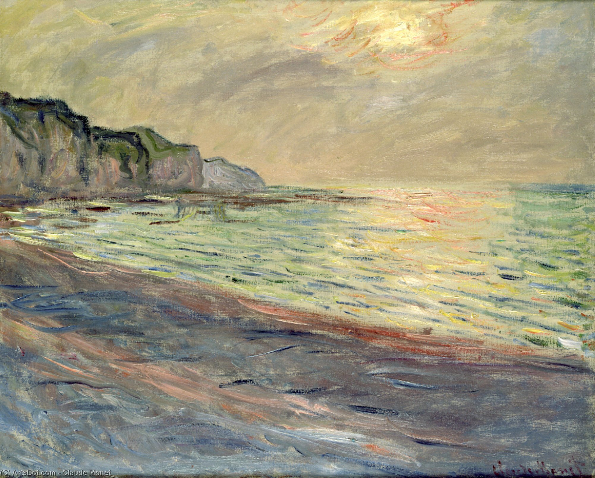 Wikioo.org - The Encyclopedia of Fine Arts - Painting, Artwork by Claude Monet - Pourville, Sunset