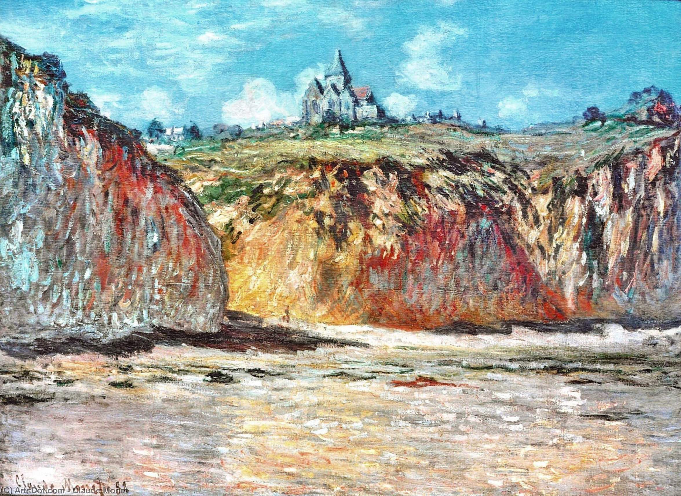 Wikioo.org - The Encyclopedia of Fine Arts - Painting, Artwork by Claude Monet - The Church at Varengeville 02
