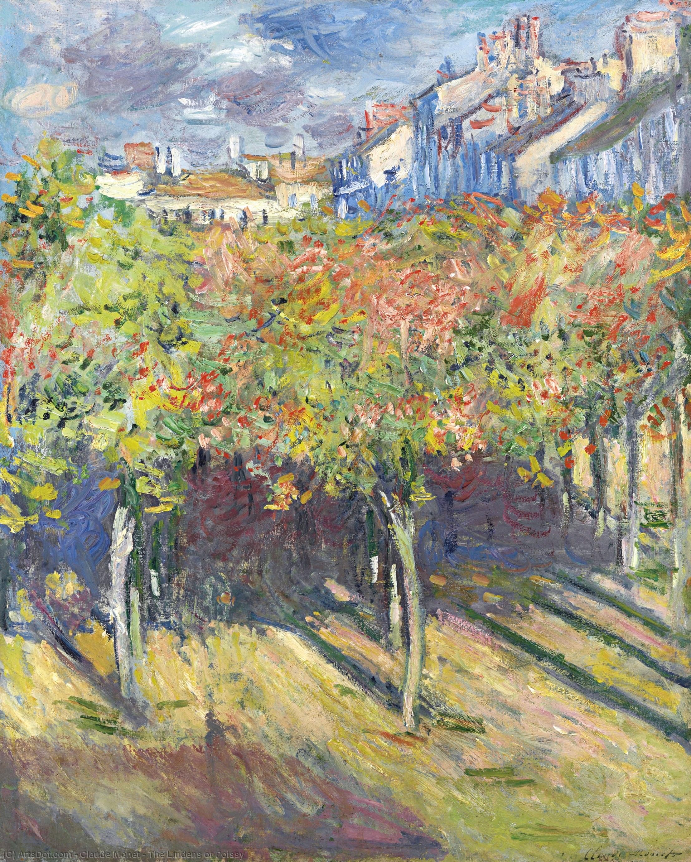 Wikioo.org - The Encyclopedia of Fine Arts - Painting, Artwork by Claude Monet - The Lindens of Poissy