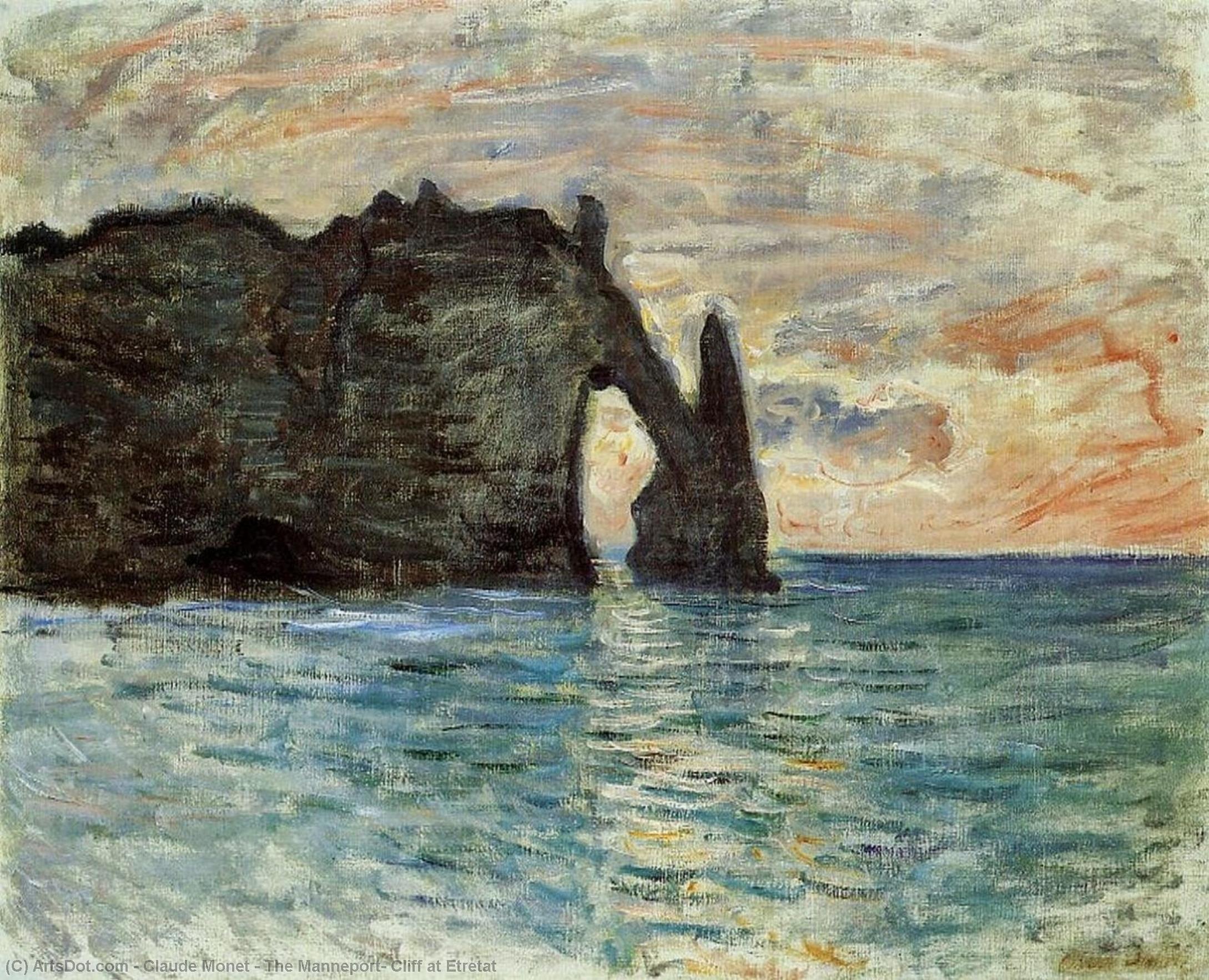 WikiOO.org - دایره المعارف هنرهای زیبا - نقاشی، آثار هنری Claude Monet - The Manneport, Cliff at Etretat