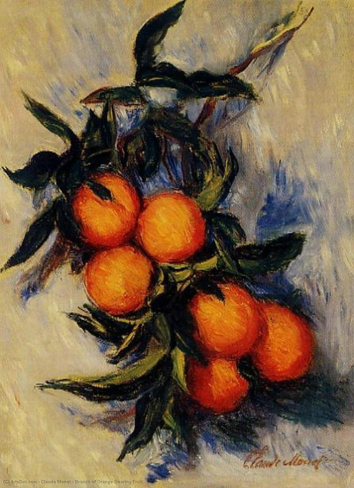 WikiOO.org - אנציקלופדיה לאמנויות יפות - ציור, יצירות אמנות Claude Monet - Branch of Orange Bearing Fruit