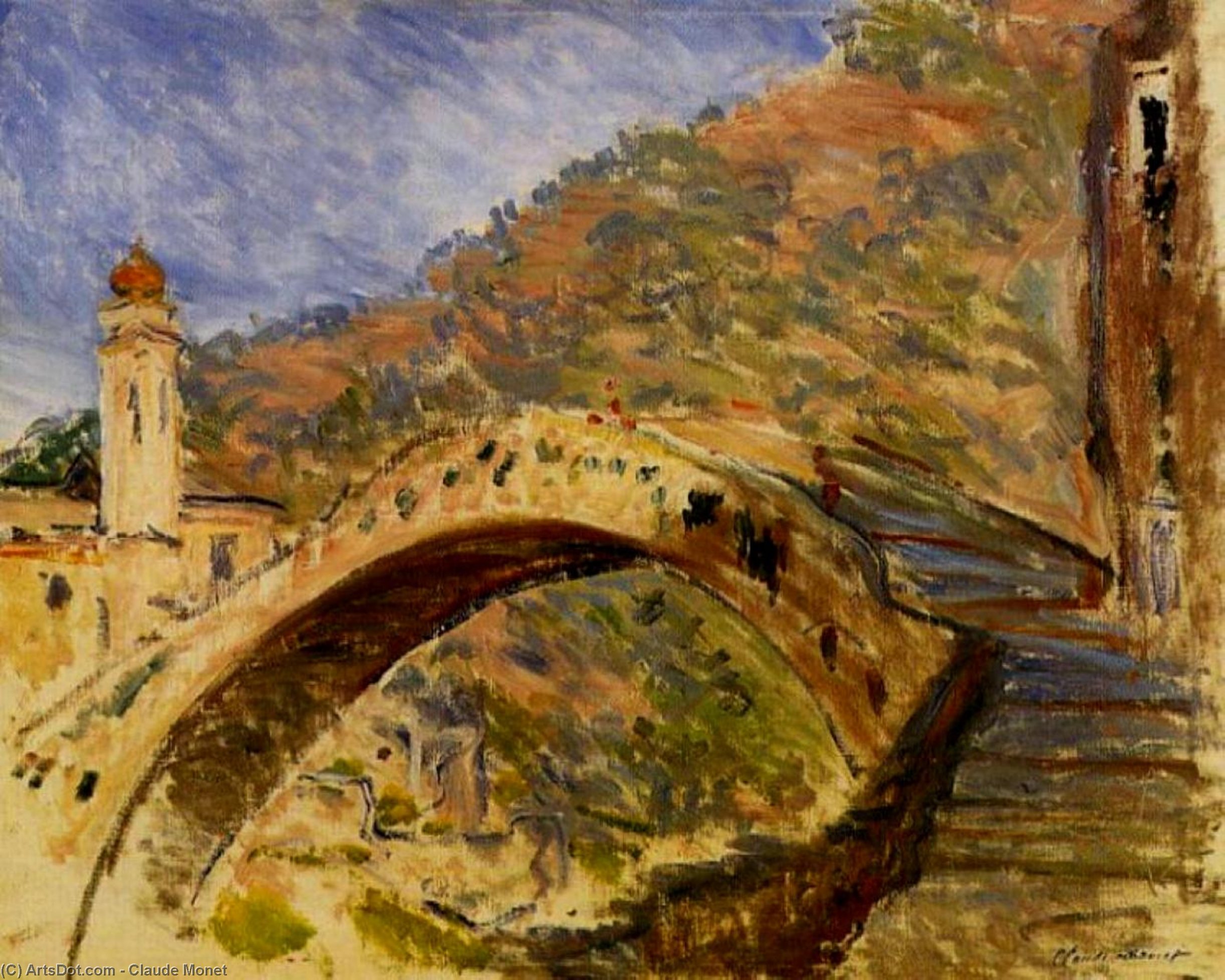 Wikioo.org - The Encyclopedia of Fine Arts - Painting, Artwork by Claude Monet - Dolceacqua, Bridge
