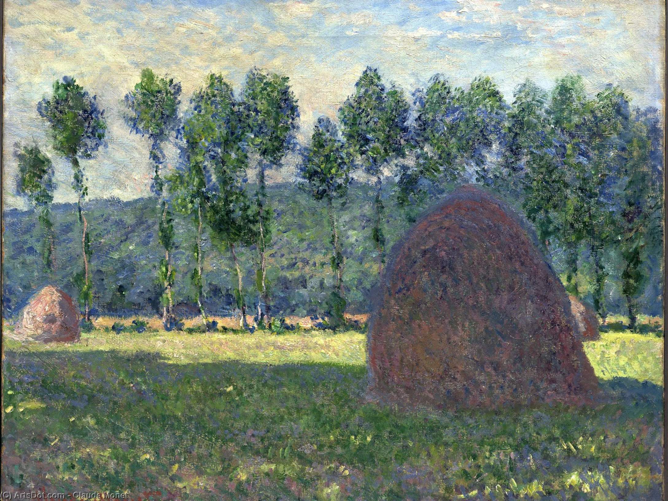 Wikoo.org - موسوعة الفنون الجميلة - اللوحة، العمل الفني Claude Monet - Haystack at Giverny