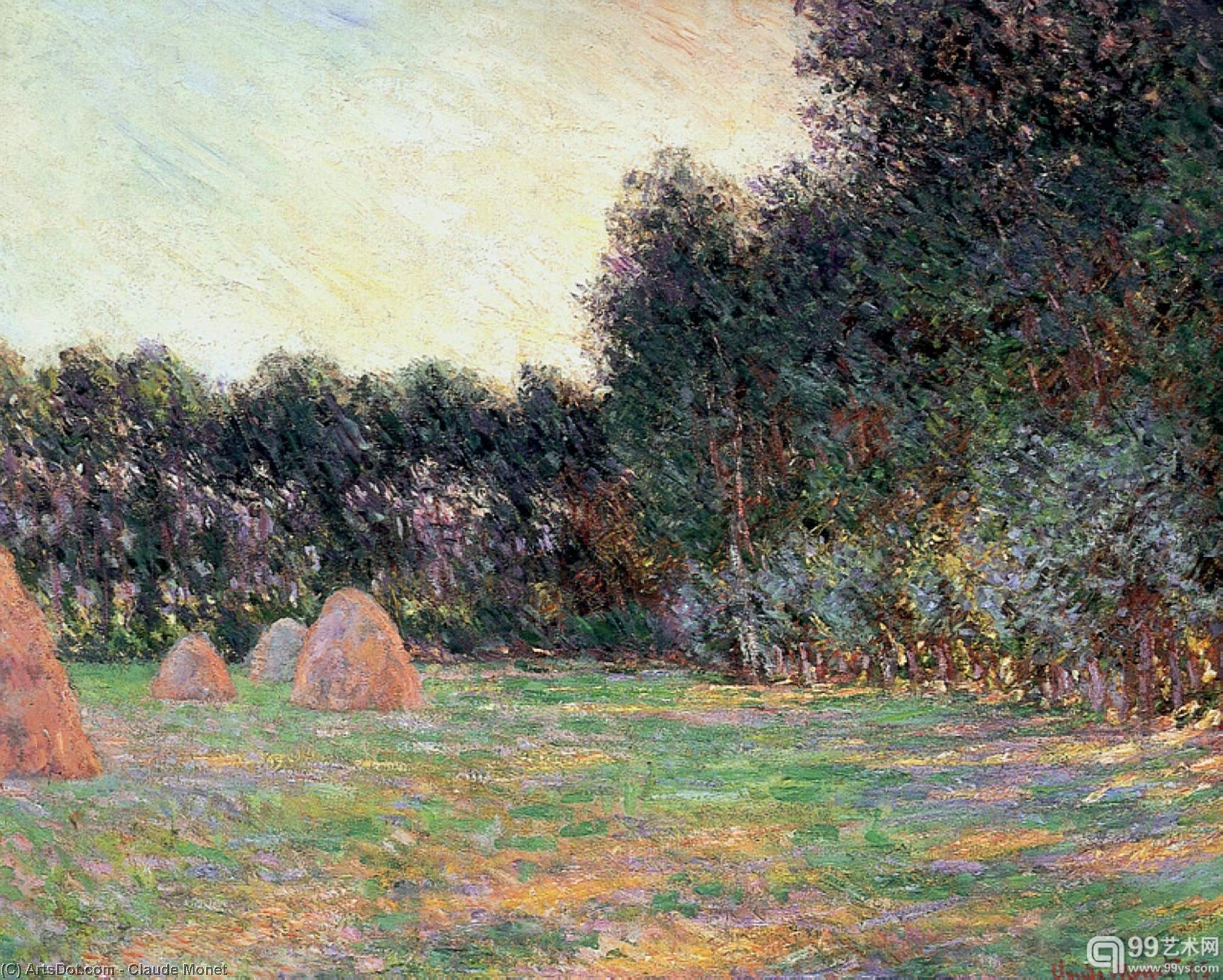 Wikioo.org - The Encyclopedia of Fine Arts - Painting, Artwork by Claude Monet - Meadow with Haystacks near Giverny