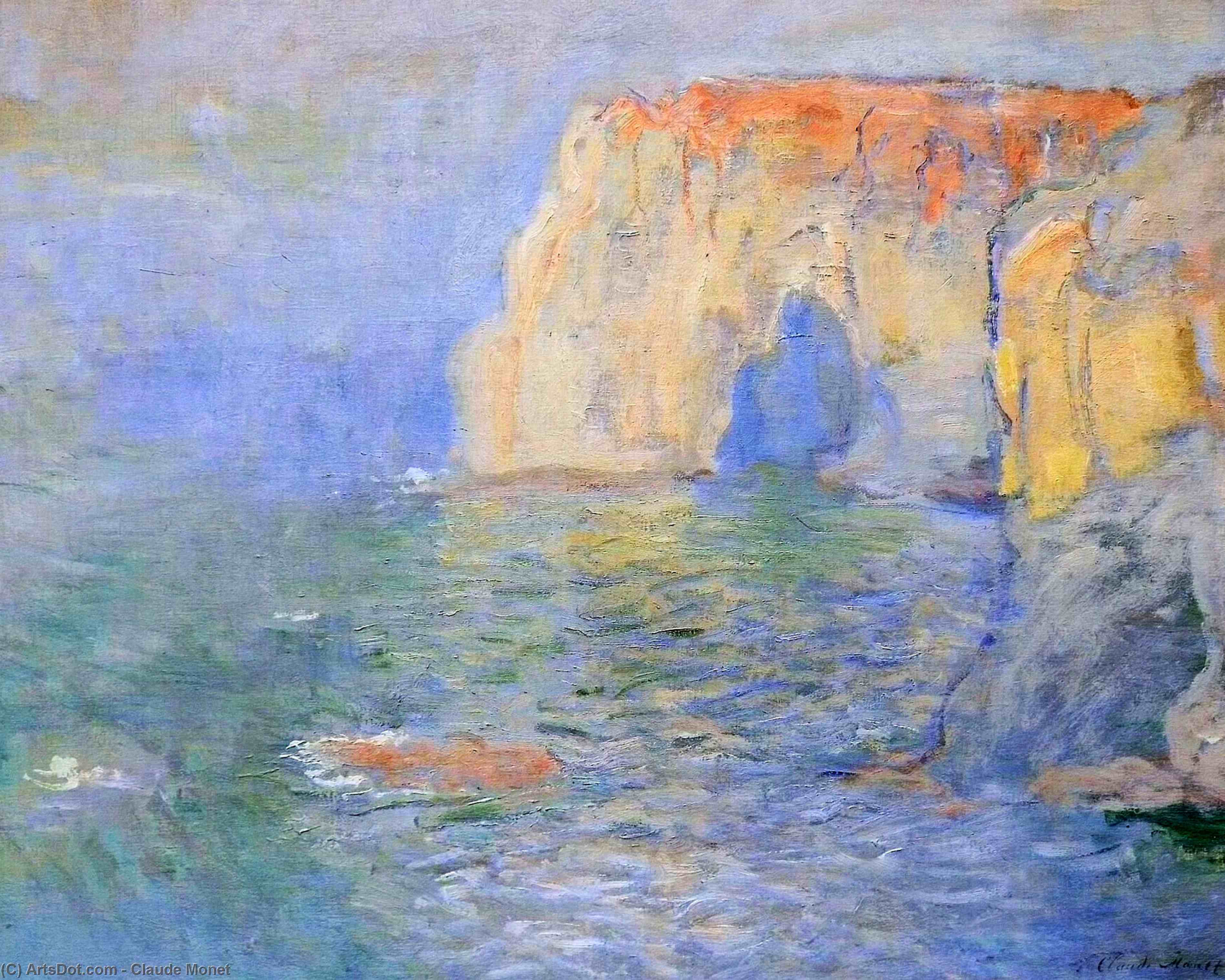 Wikioo.org - The Encyclopedia of Fine Arts - Painting, Artwork by Claude Monet - The Manneport, Reflections of Water