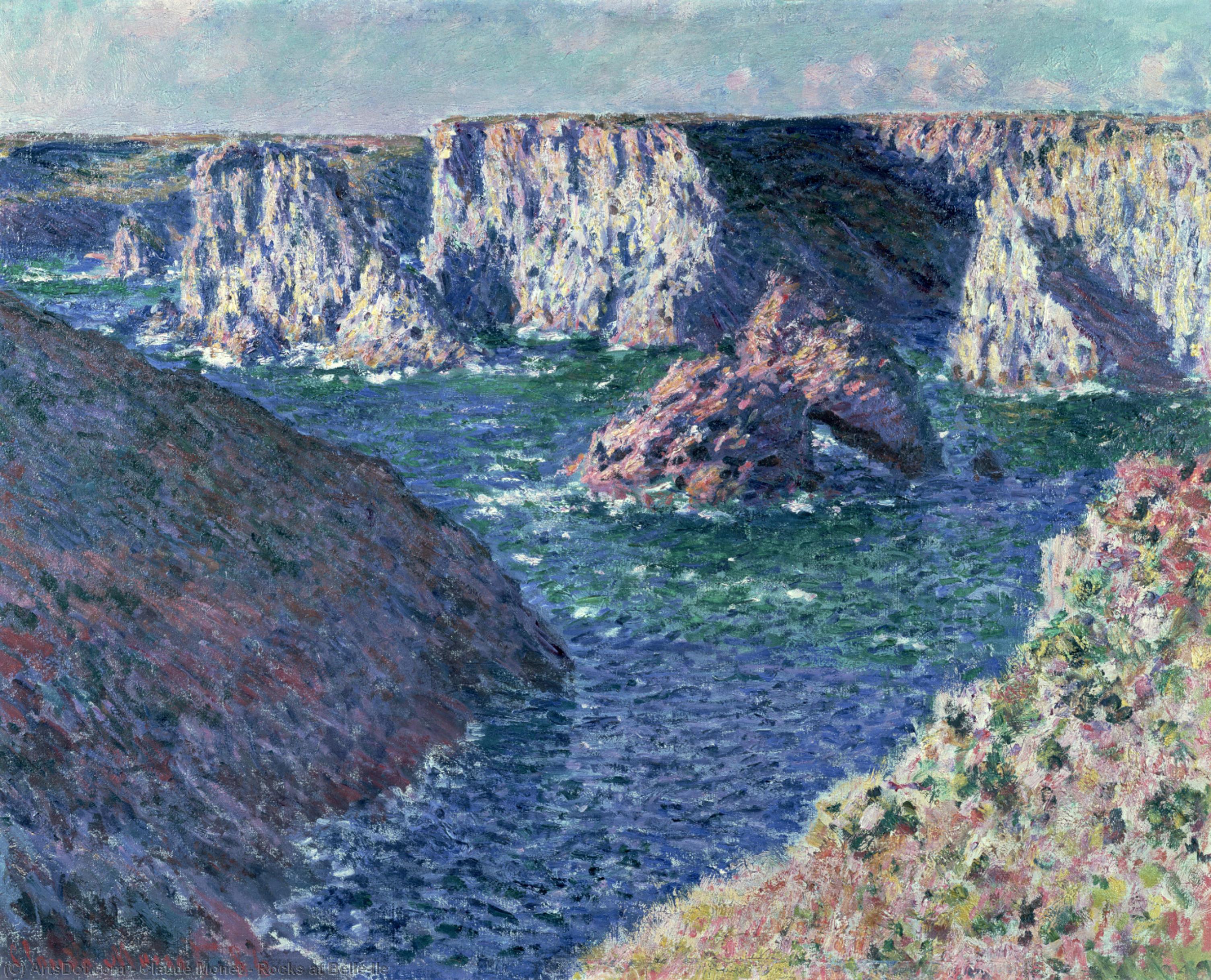 WikiOO.org - אנציקלופדיה לאמנויות יפות - ציור, יצירות אמנות Claude Monet - Rocks at Belle-Ile