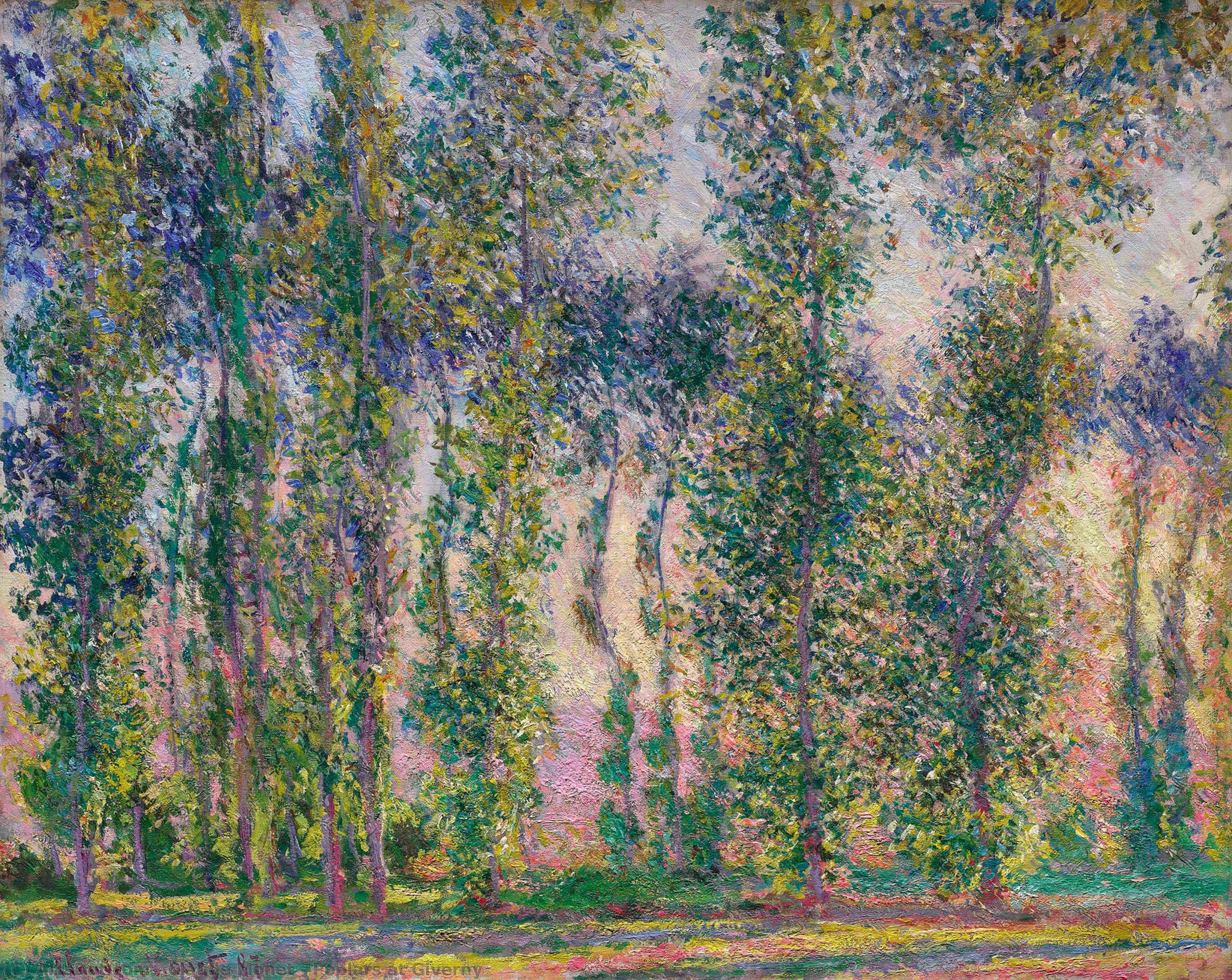 Wikioo.org - The Encyclopedia of Fine Arts - Painting, Artwork by Claude Monet - Poplars at Giverny