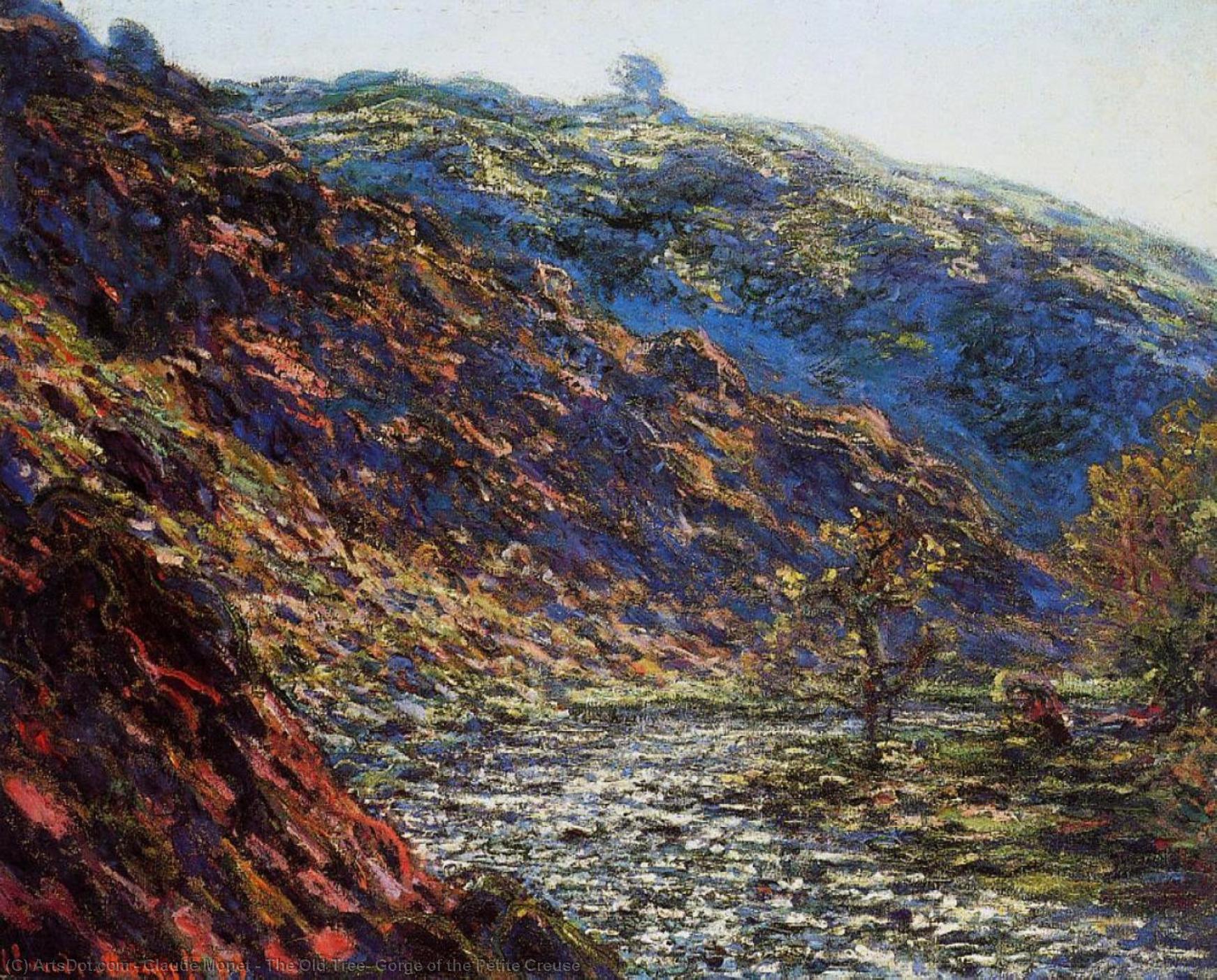 WikiOO.org - 백과 사전 - 회화, 삽화 Claude Monet - The Old Tree, Gorge of the Petite Creuse