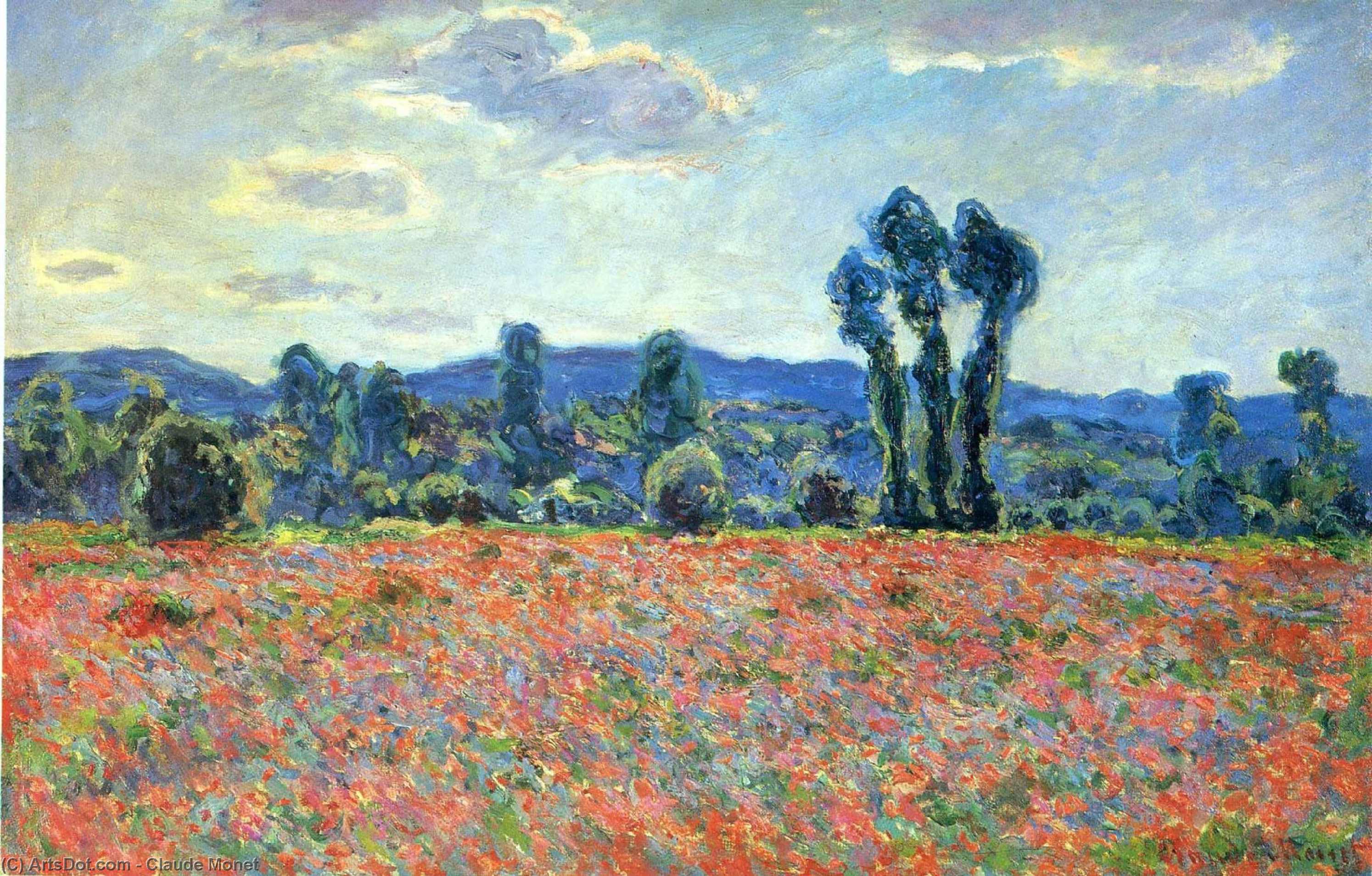 WikiOO.org - Encyclopedia of Fine Arts - Schilderen, Artwork Claude Monet - Poppy Field in Giverny