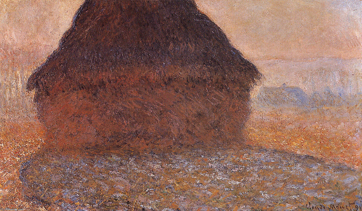 Wikioo.org - สารานุกรมวิจิตรศิลป์ - จิตรกรรม Claude Monet - Grainstack under the Sun