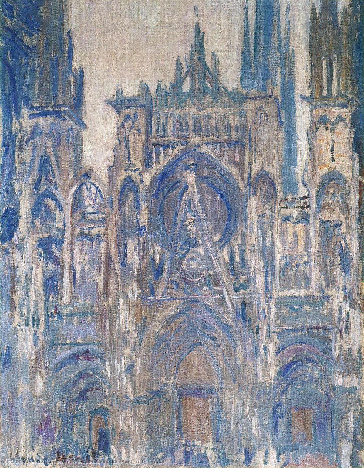 Wikioo.org – La Enciclopedia de las Bellas Artes - Pintura, Obras de arte de Claude Monet - catedral de ruán , estudio del portal
