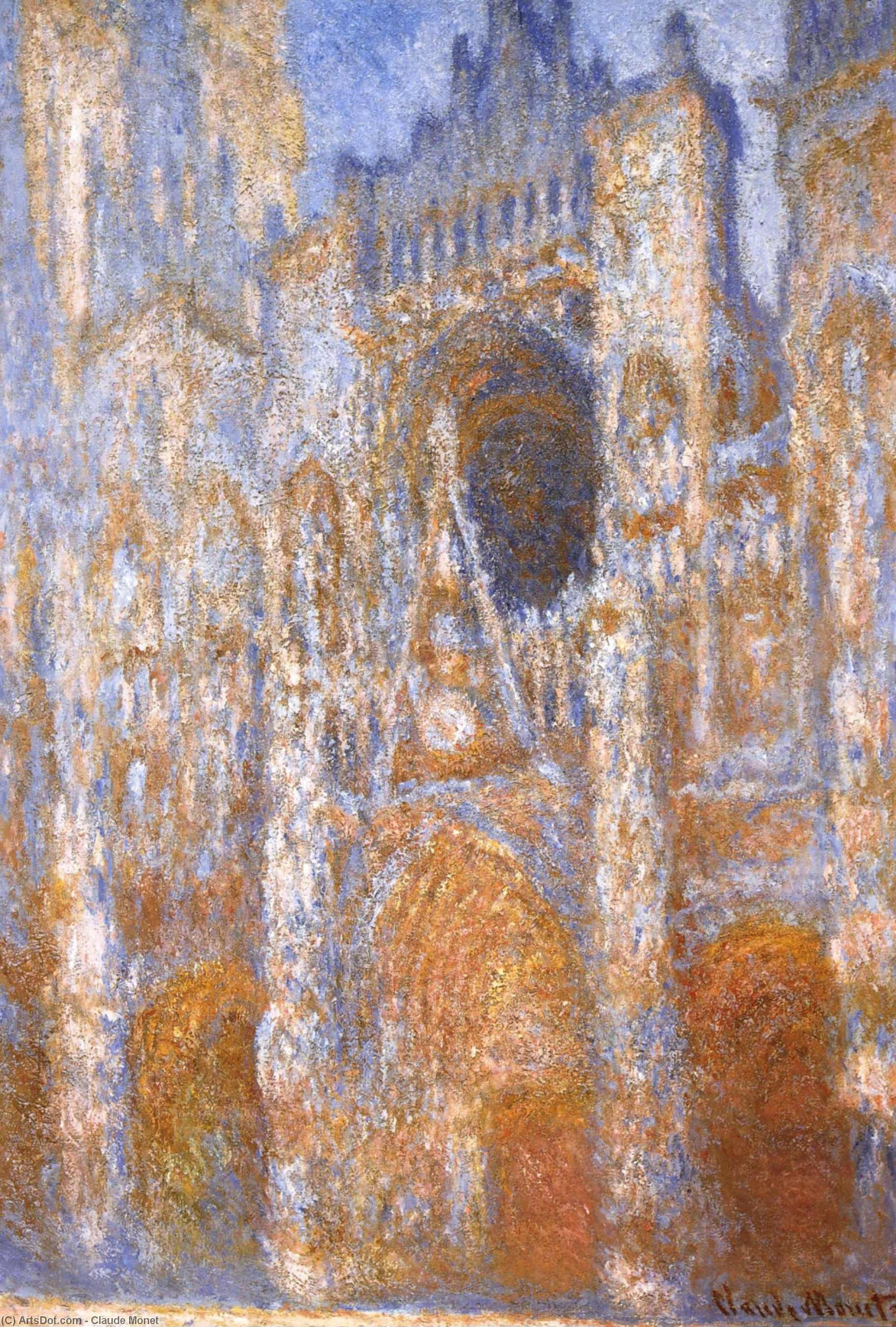 WikiOO.org – 美術百科全書 - 繪畫，作品 Claude Monet - 鲁昂大教堂，门户网站在中午