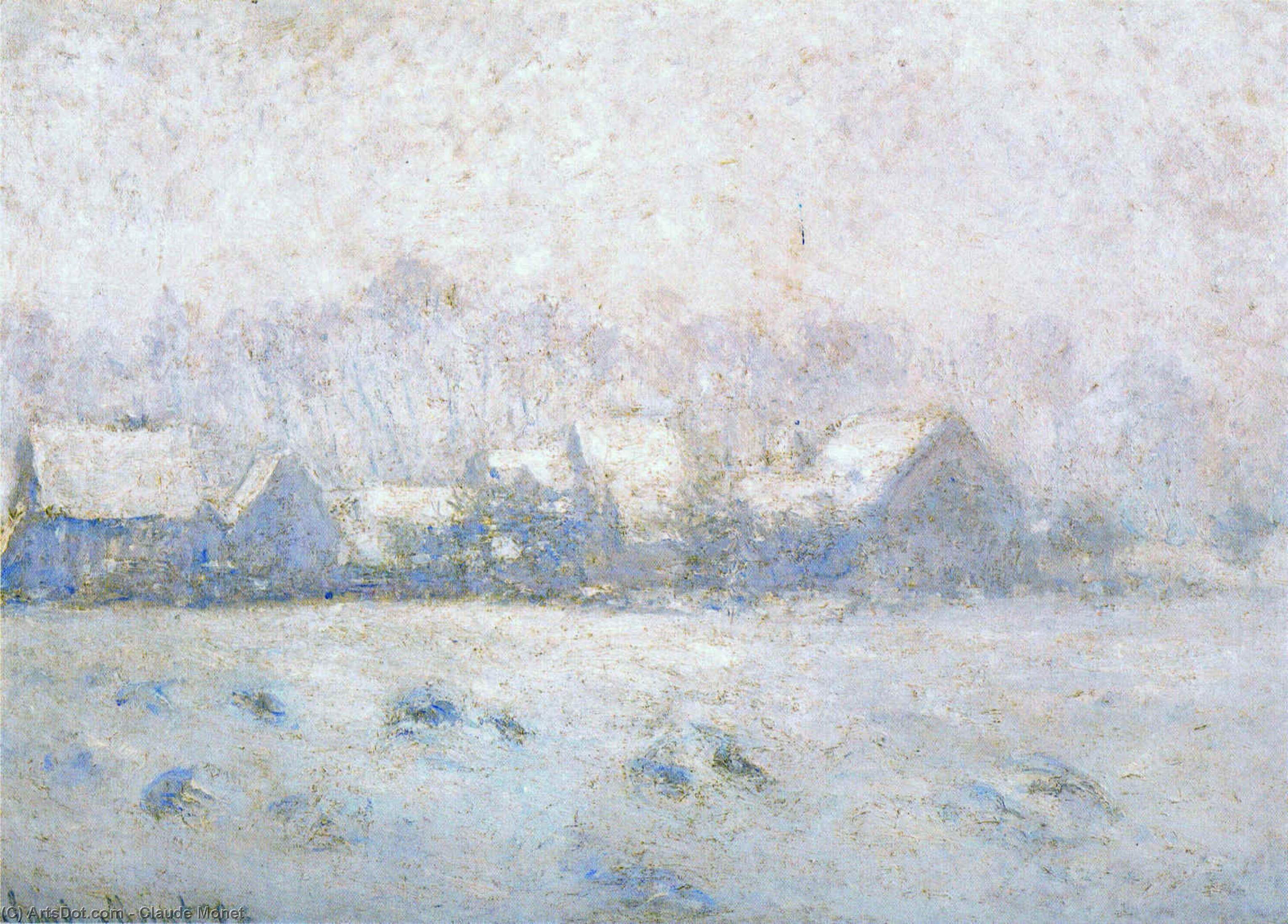 Wikioo.org - สารานุกรมวิจิตรศิลป์ - จิตรกรรม Claude Monet - Snow Effect, Giverny