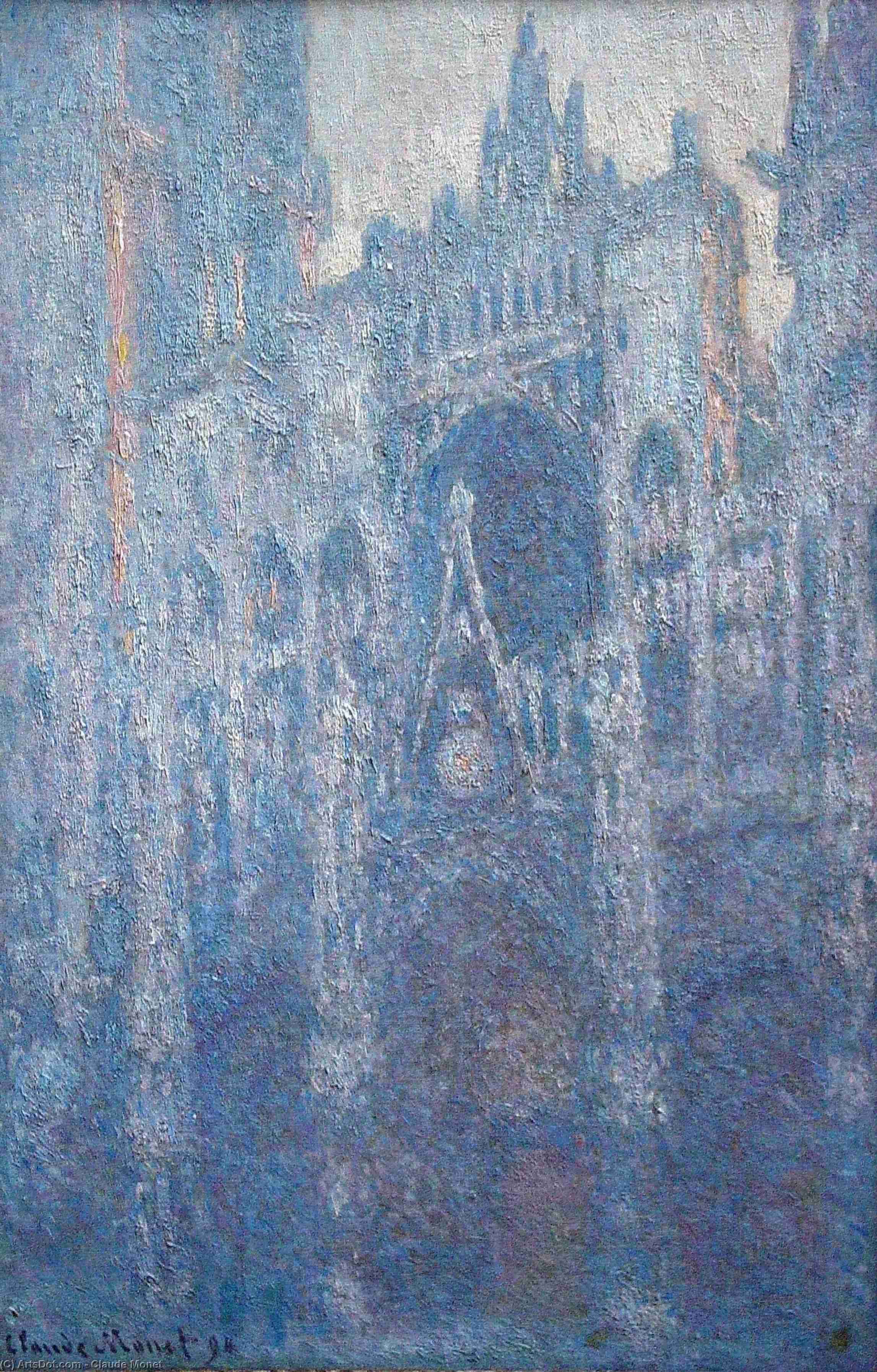 Wikioo.org - The Encyclopedia of Fine Arts - Painting, Artwork by Claude Monet - Rouen Cathedral, Clear Day