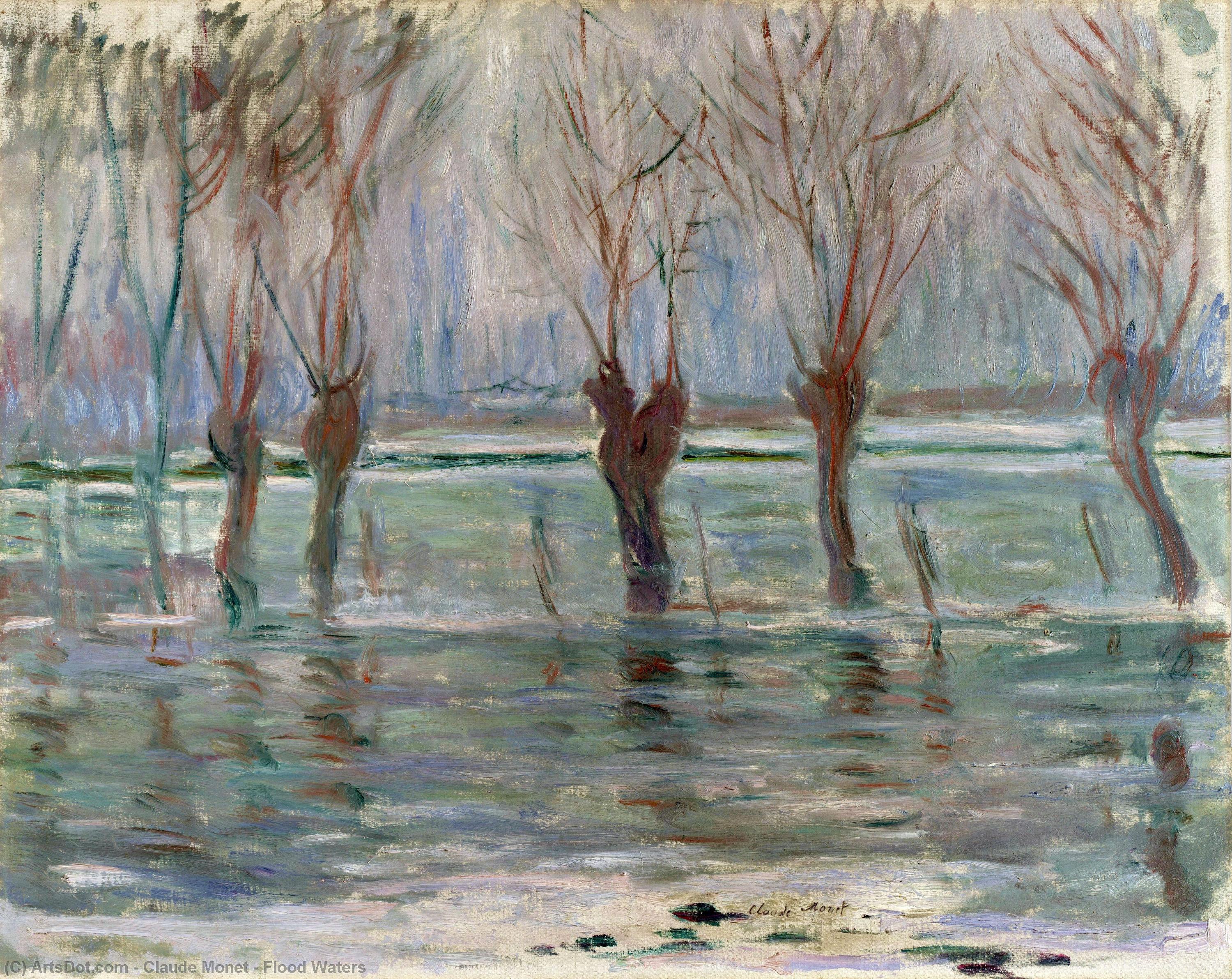WikiOO.org - 百科事典 - 絵画、アートワーク Claude Monet - 洪水の水