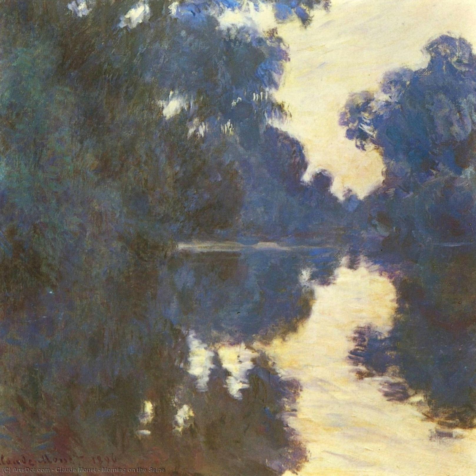 Wikioo.org - The Encyclopedia of Fine Arts - Painting, Artwork by Claude Monet - Morning on the Seine