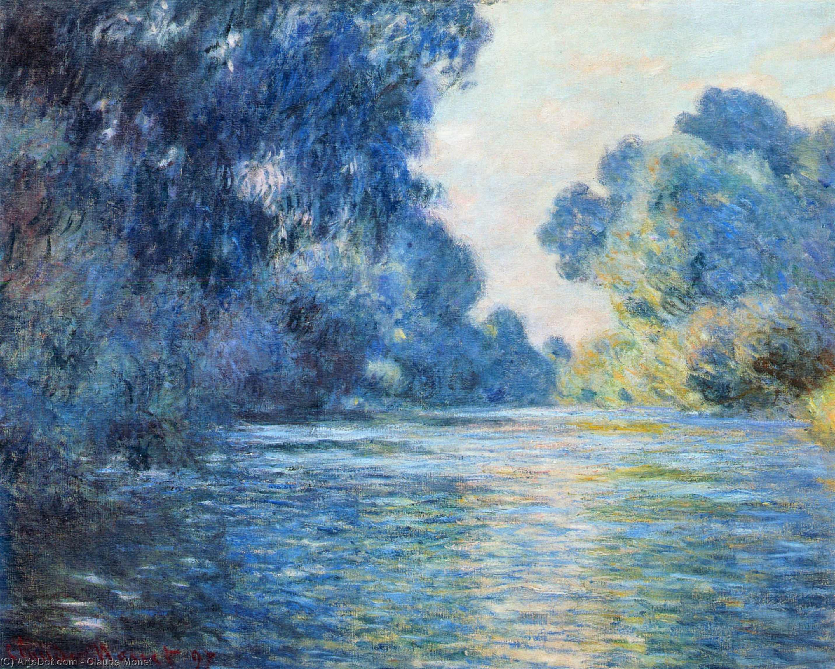 Wikioo.org - The Encyclopedia of Fine Arts - Painting, Artwork by Claude Monet - Morning on the Seine at Giverny 02