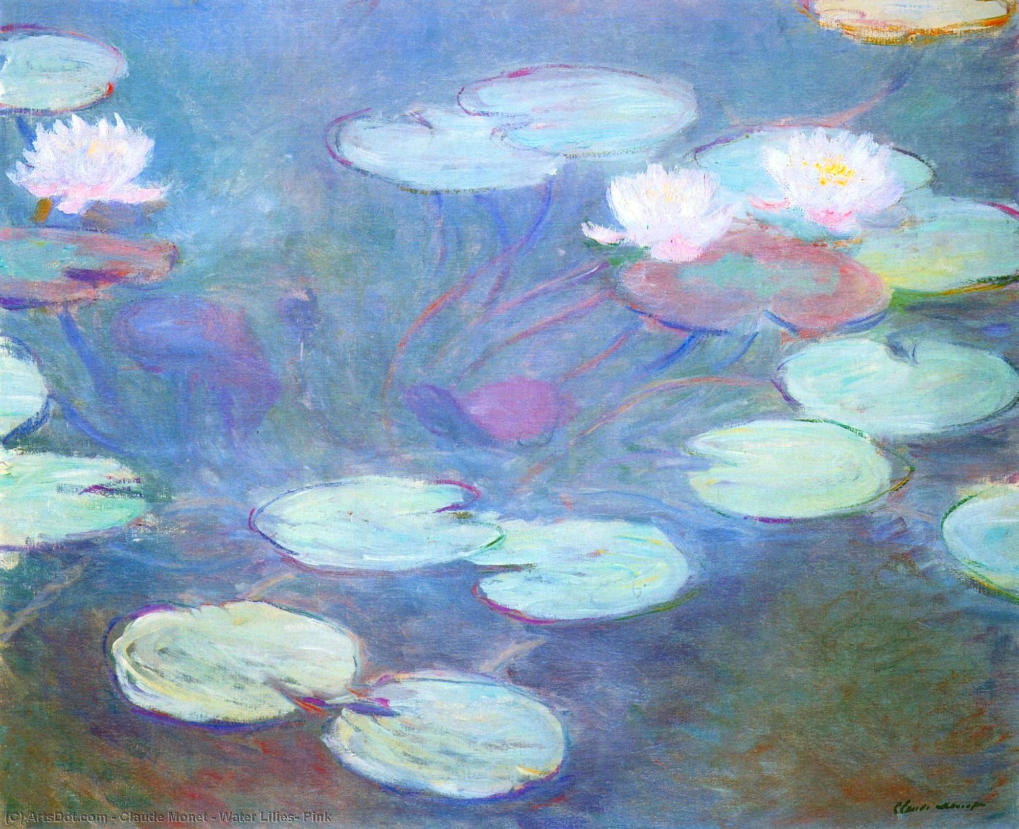 WikiOO.org - Enciklopedija dailės - Tapyba, meno kuriniai Claude Monet - Water Lilies, Pink