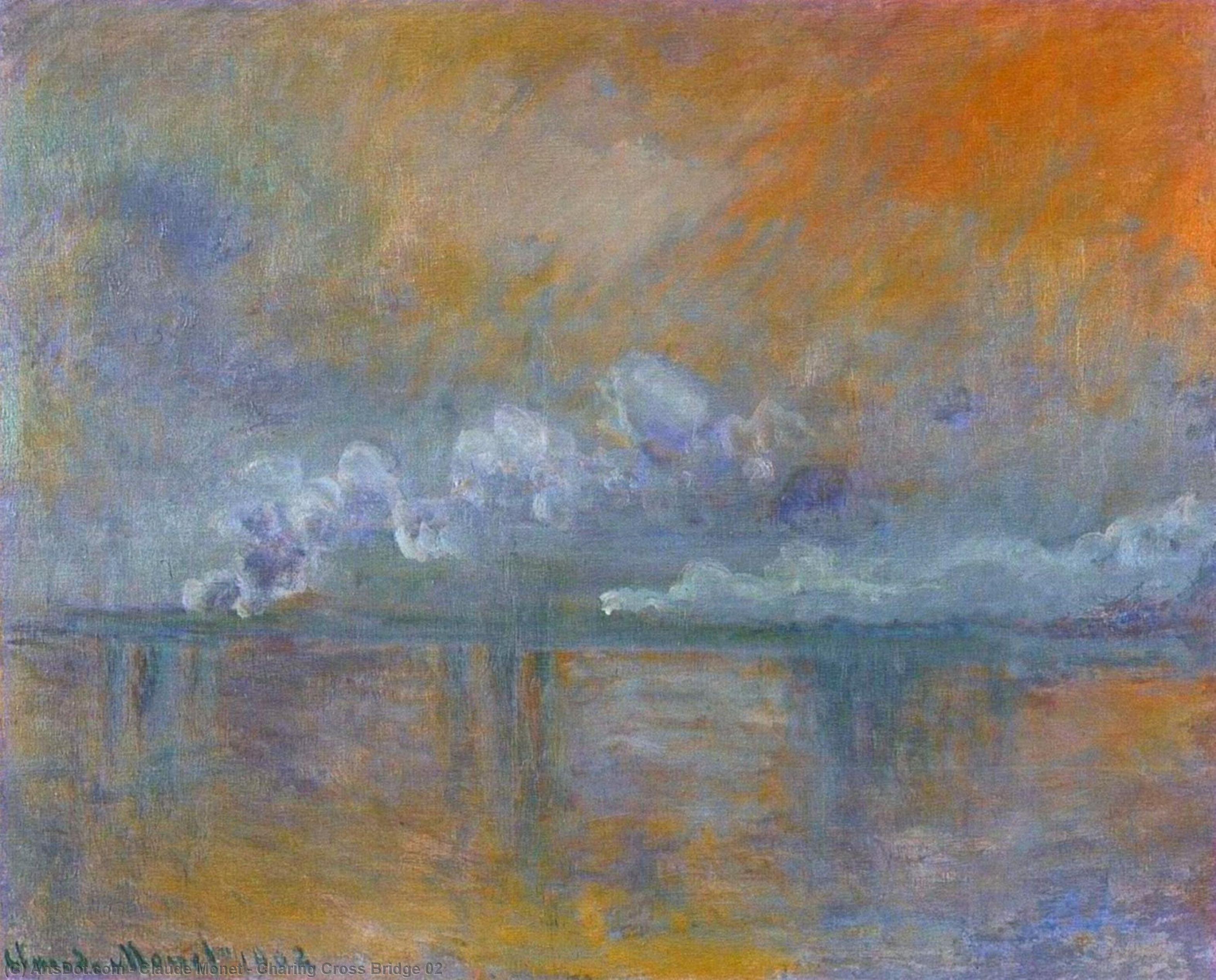 Wikoo.org - موسوعة الفنون الجميلة - اللوحة، العمل الفني Claude Monet - Charing Cross Bridge 02