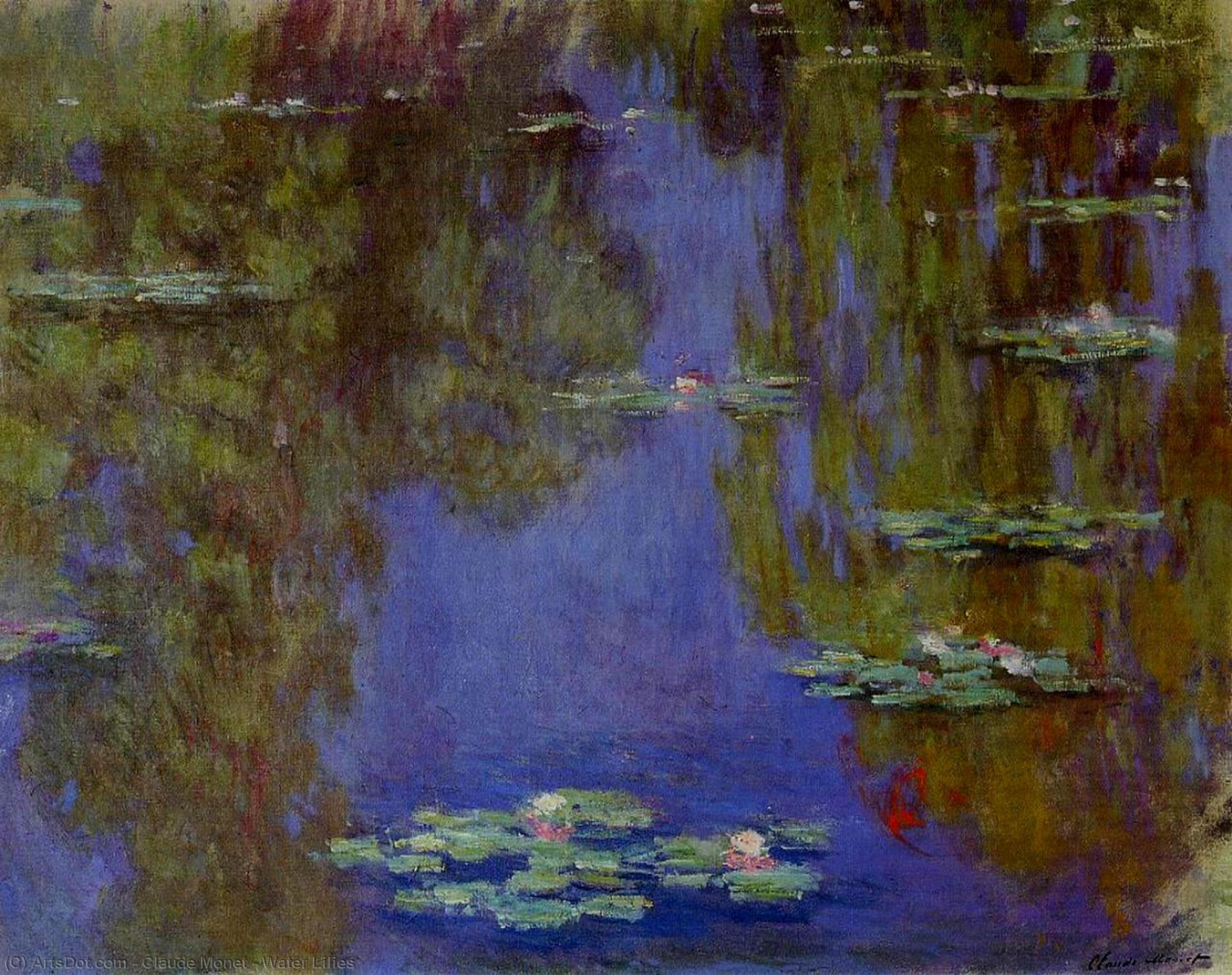 Wikoo.org - موسوعة الفنون الجميلة - اللوحة، العمل الفني Claude Monet - Water Lilies