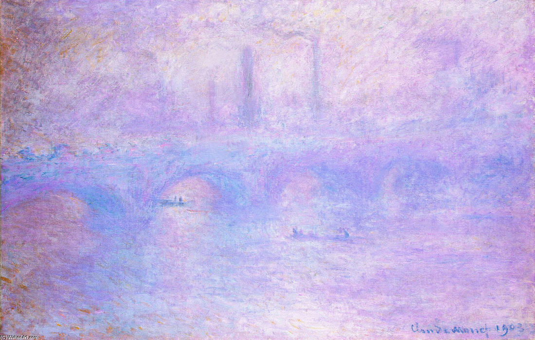 Wikioo.org - The Encyclopedia of Fine Arts - Painting, Artwork by Claude Monet - Waterloo Bridge, Fog