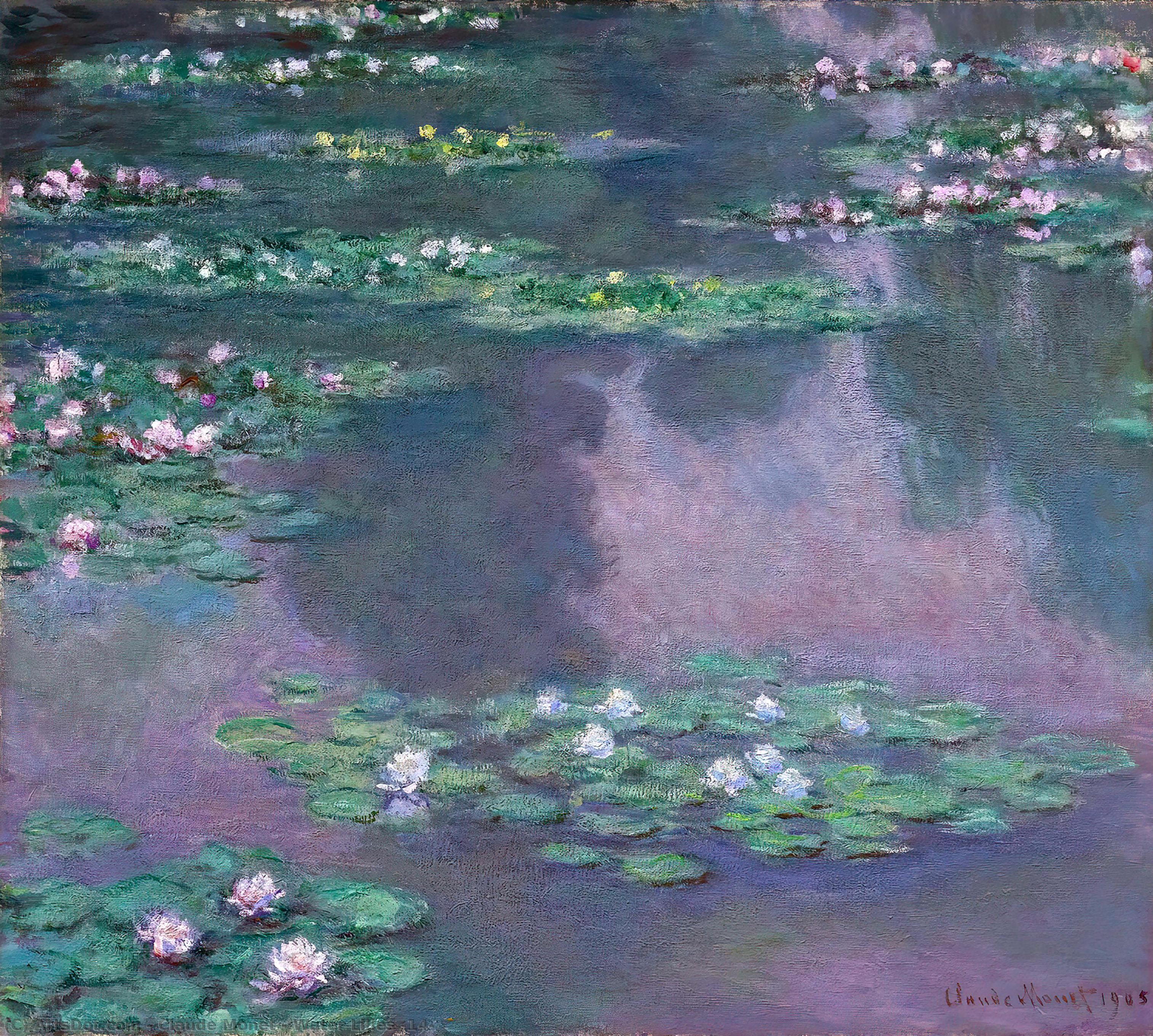Wikioo.org - Bách khoa toàn thư về mỹ thuật - Vẽ tranh, Tác phẩm nghệ thuật Claude Monet - Water Lilies (14)